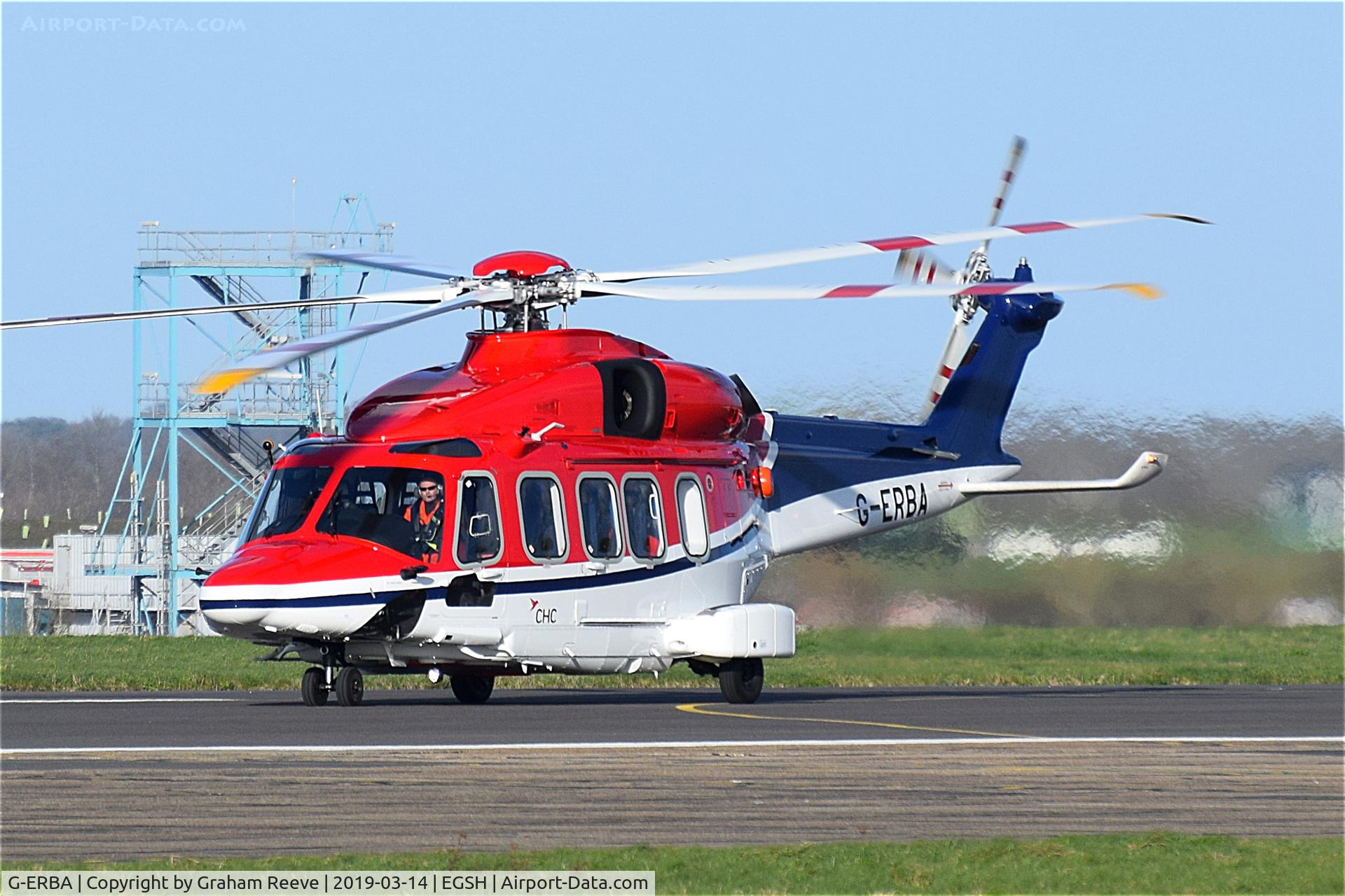 G-ERBA, 2018 AgustaWestland AW-189 C/N 89011, Just landed at Norwich.