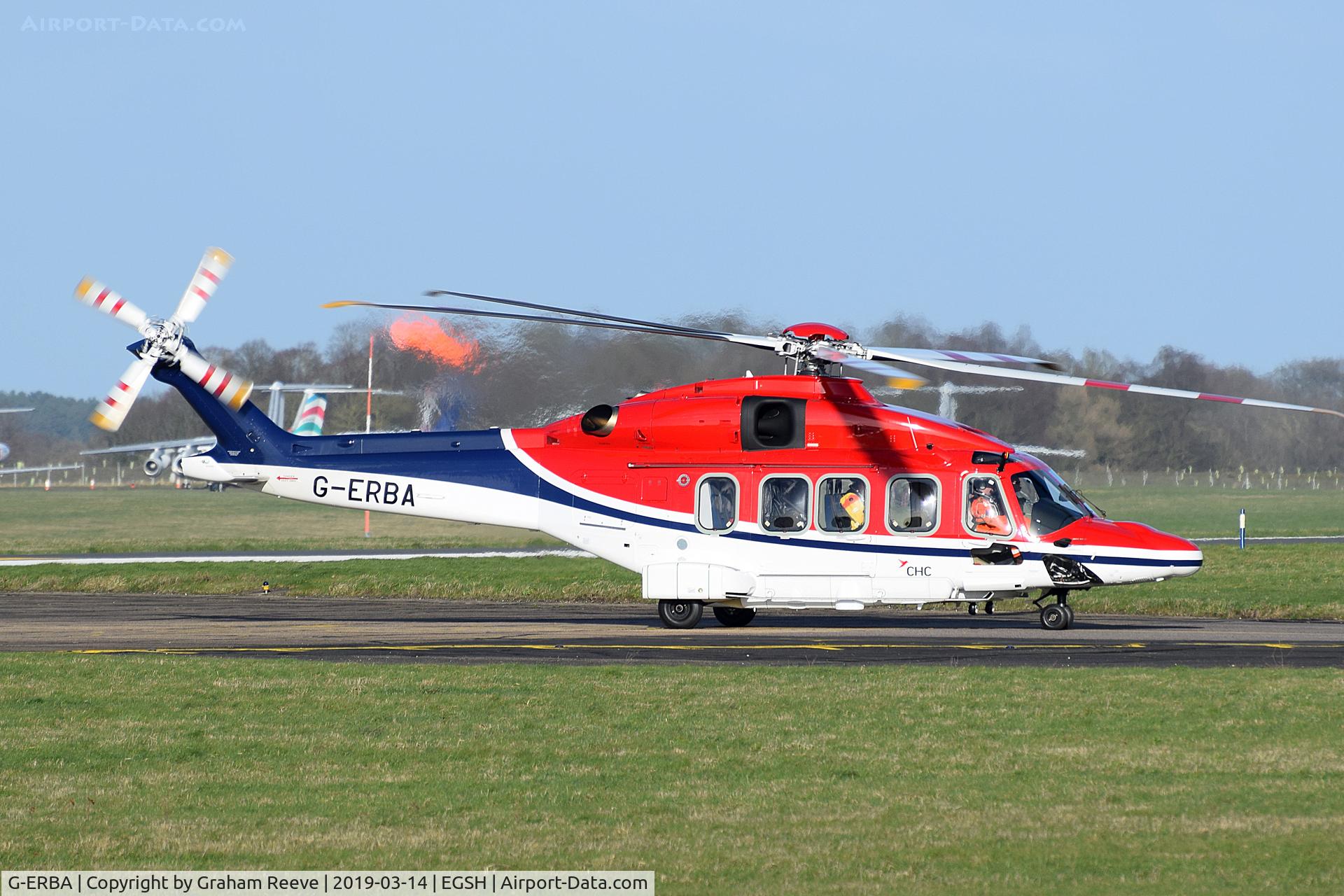 G-ERBA, 2018 AgustaWestland AW-189 C/N 89011, Just landed at Norwich.