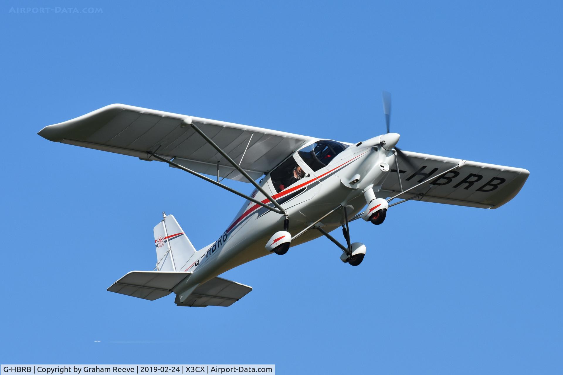 G-HBRB, 2018 Ikarus C42 FB100 Bravo C/N 1811-7550, Departing from Northrepps.
