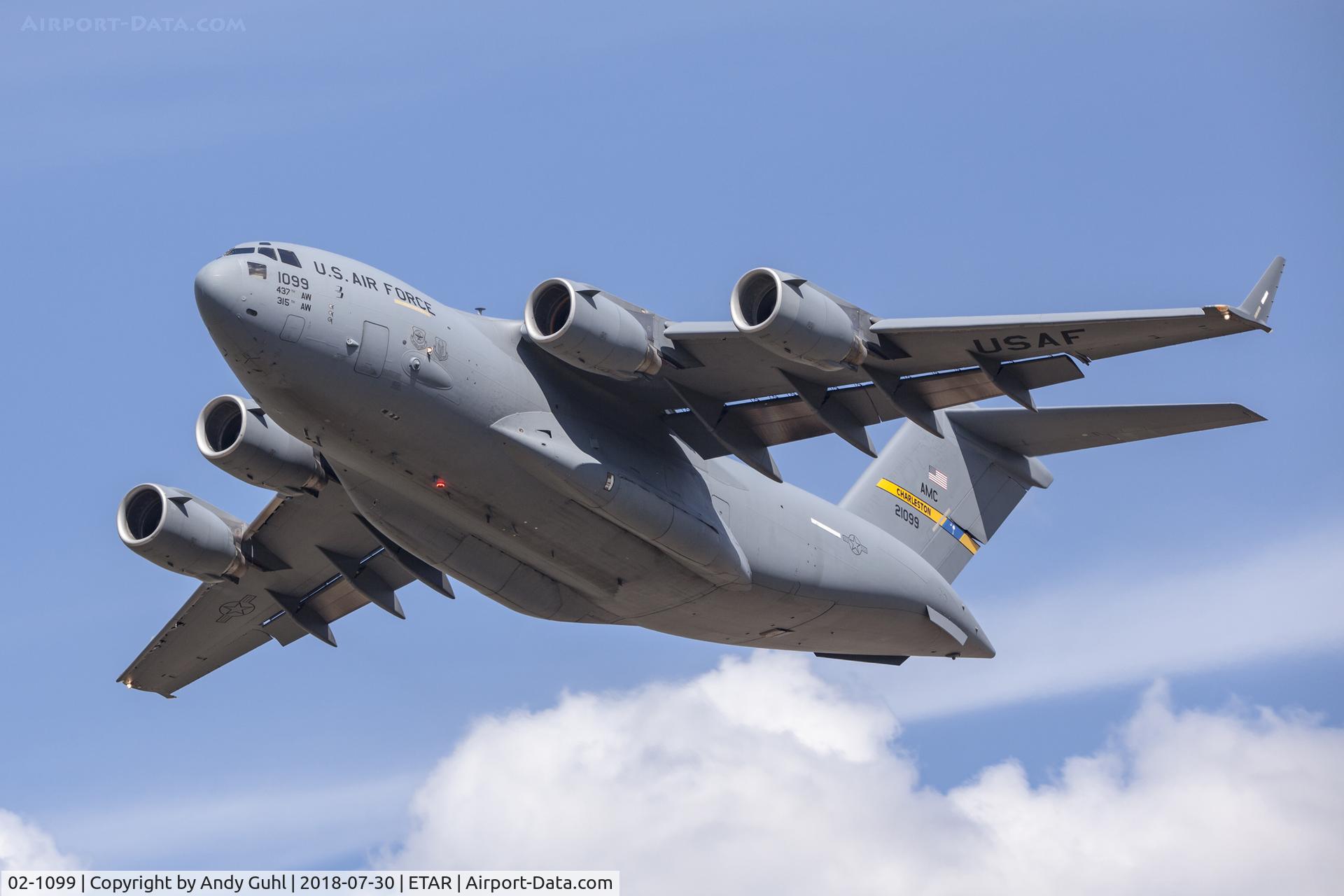 02-1099, 2002 Boeing C-17A Globemaster III C/N P-99, Departure from Ramstein