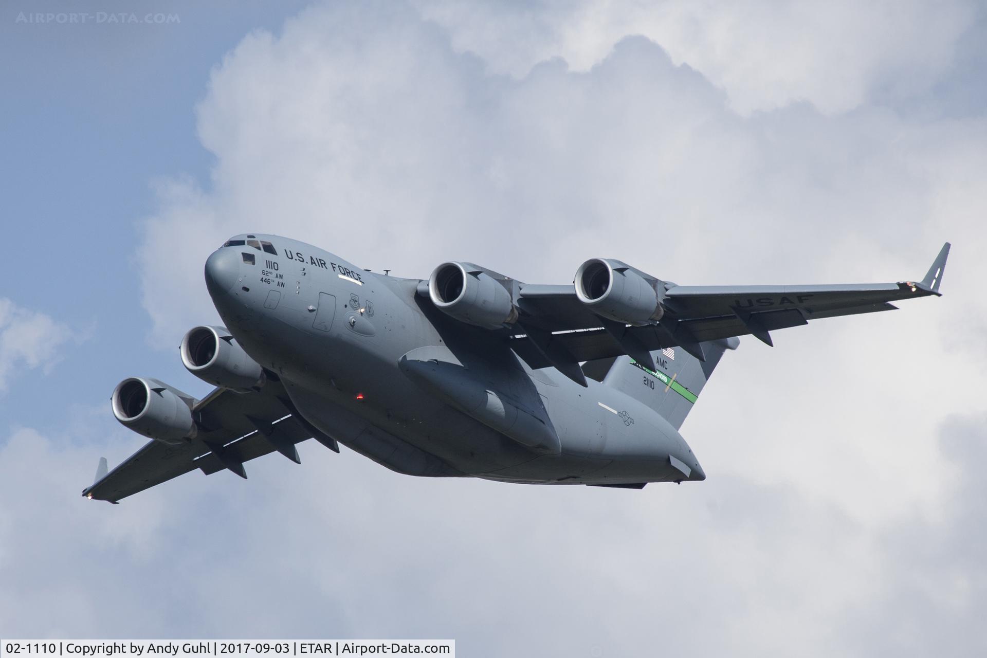 02-1110, 2002 Boeing C-17A Globemaster III C/N P-110, Departure time