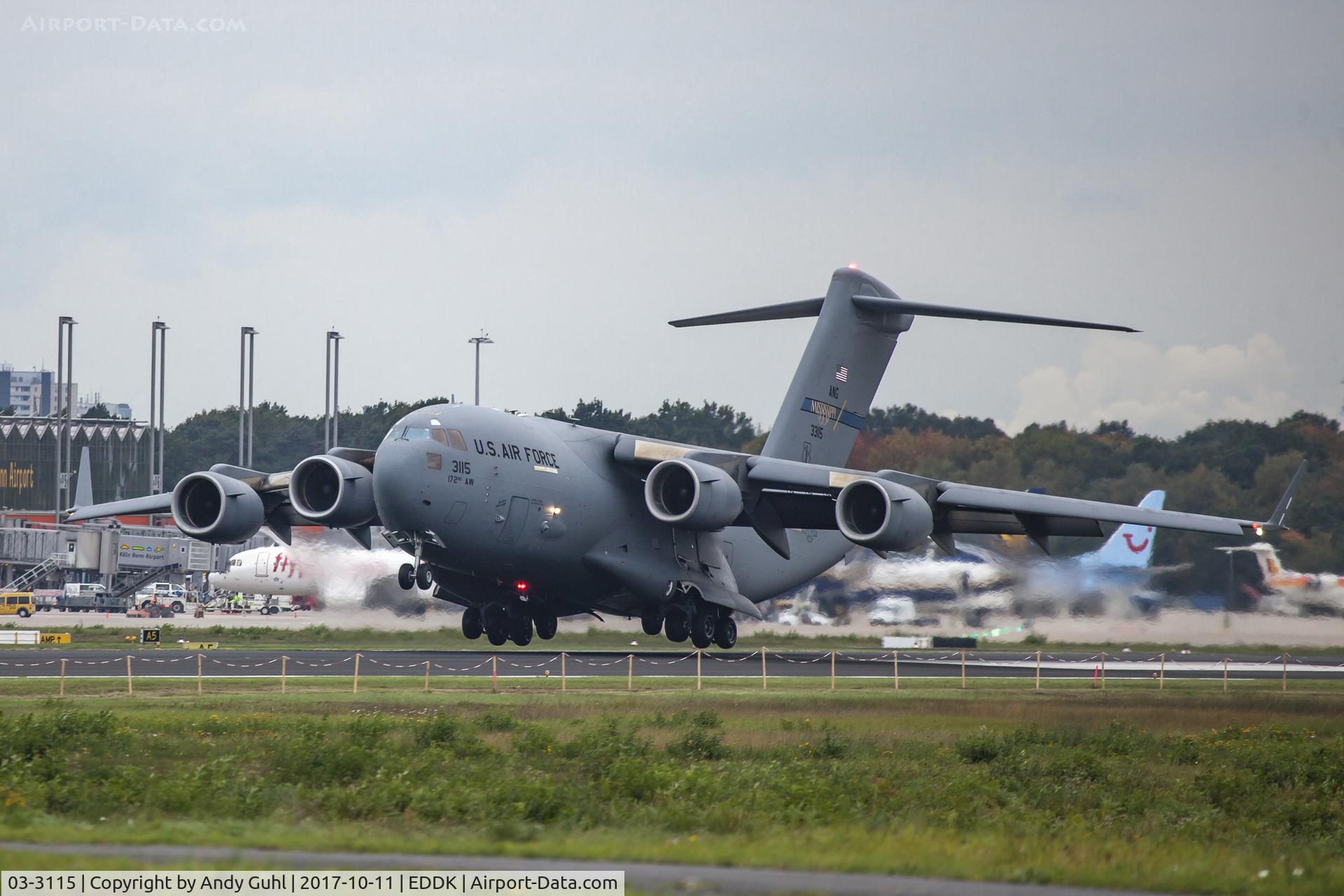 03-3115, 2003 Boeing C-17A Globemaster III C/N R-115, Mississippi at Cologne Airport