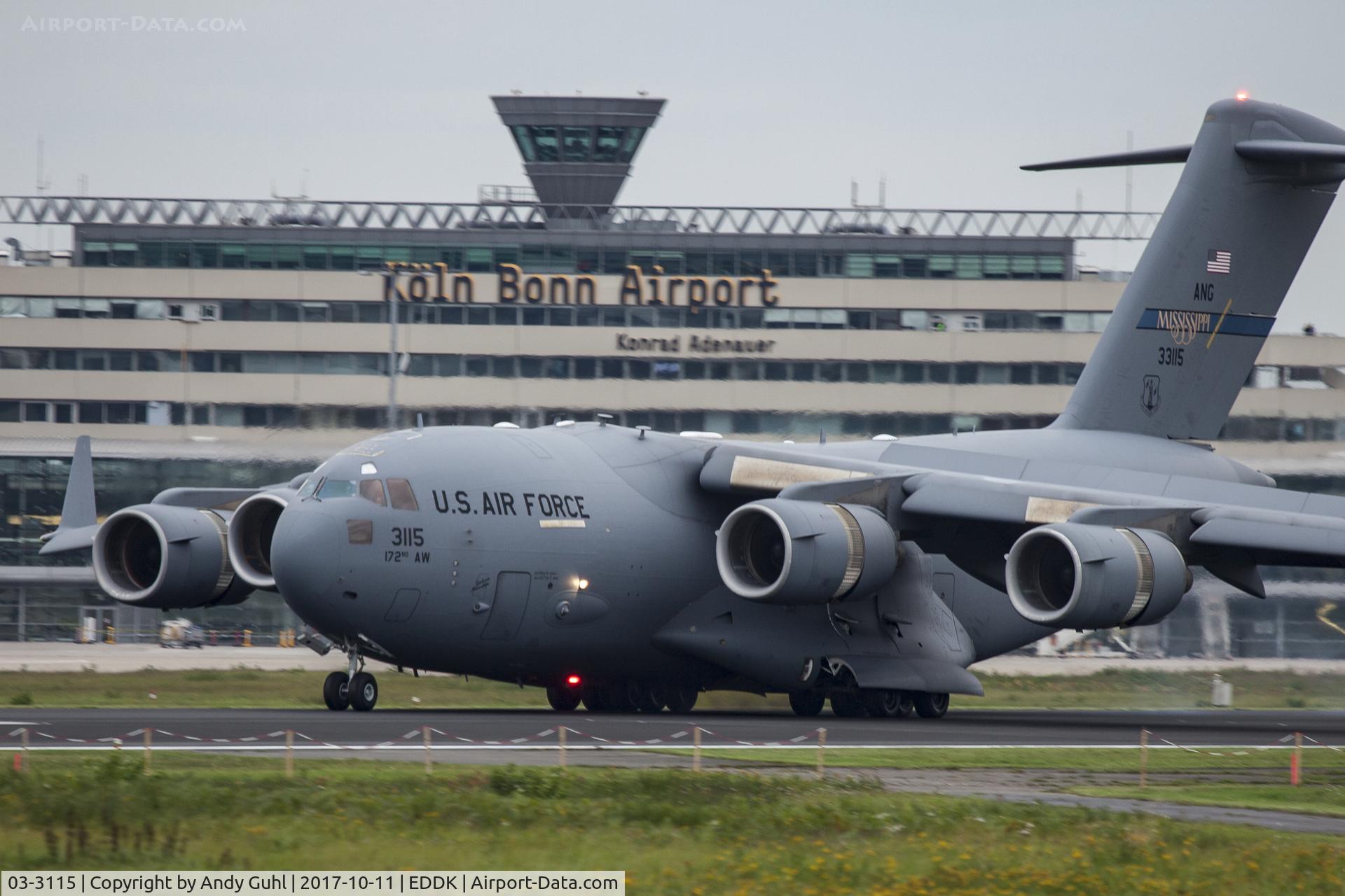 03-3115, 2003 Boeing C-17A Globemaster III C/N R-115, Köln Bonn Airport