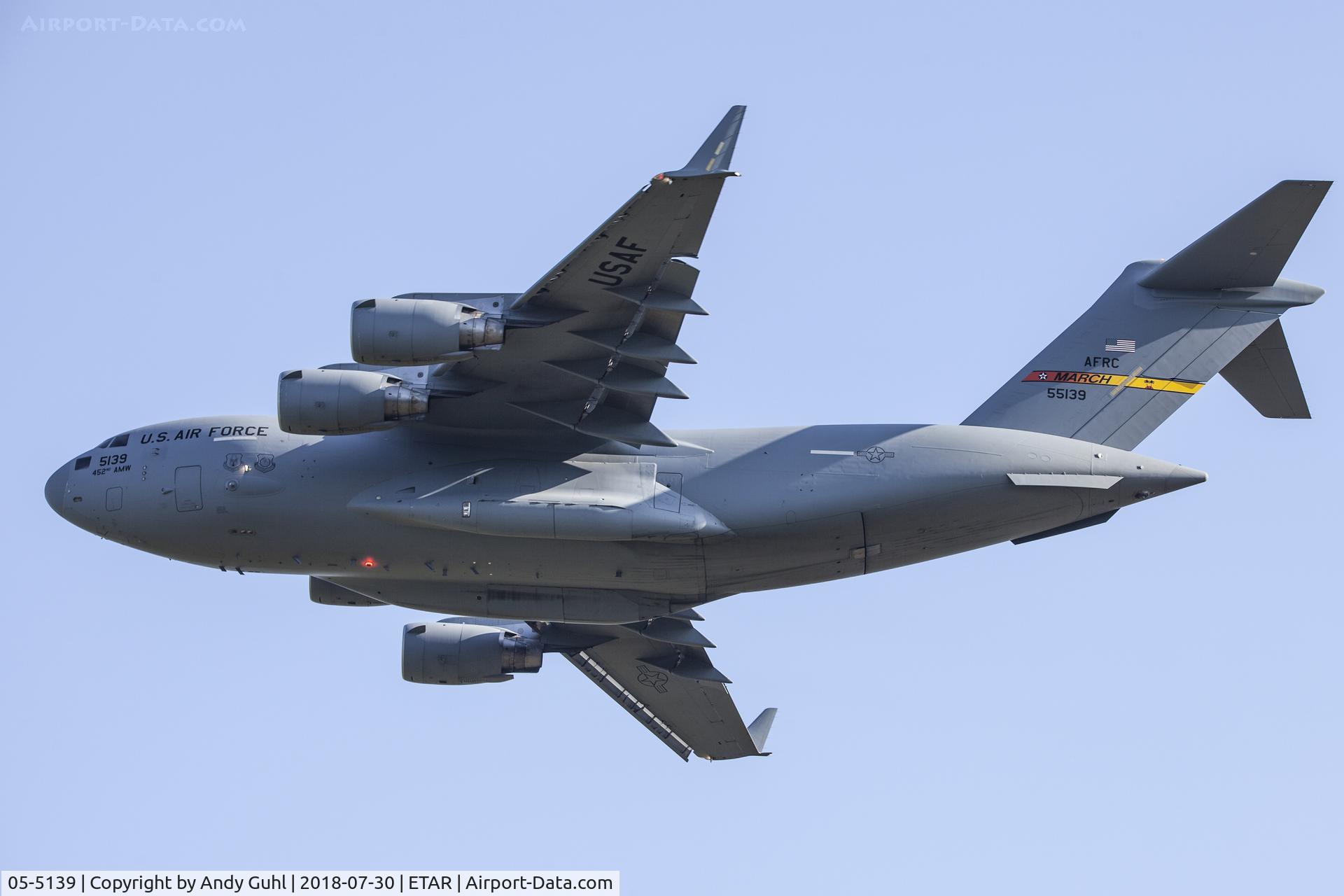 05-5139, Boeing C-17A Globemaster III C/N P-139, Departure from Ramstein