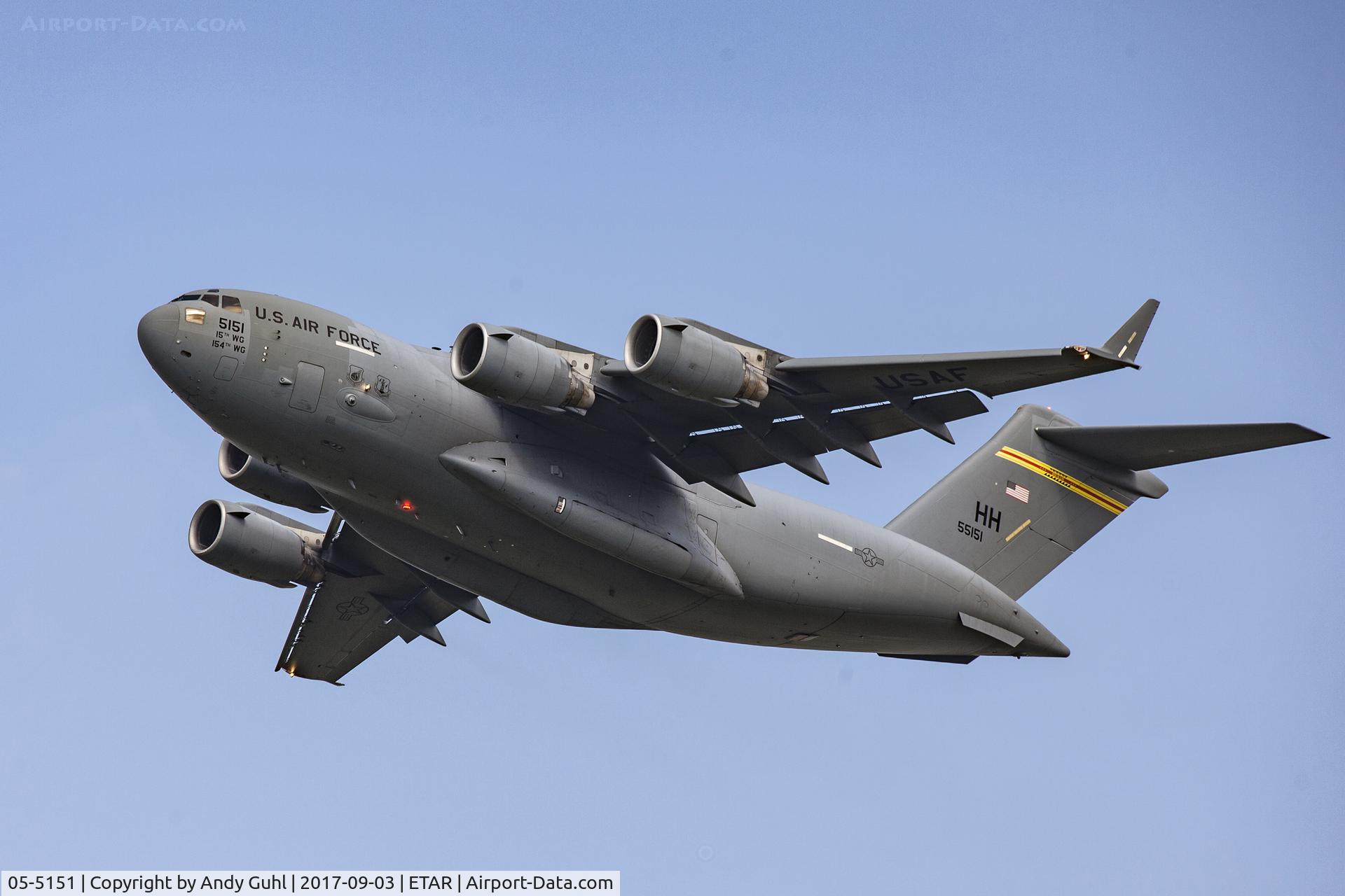 05-5151, 2005 Boeing C-17A Globemaster III C/N P-151, Rare visitor