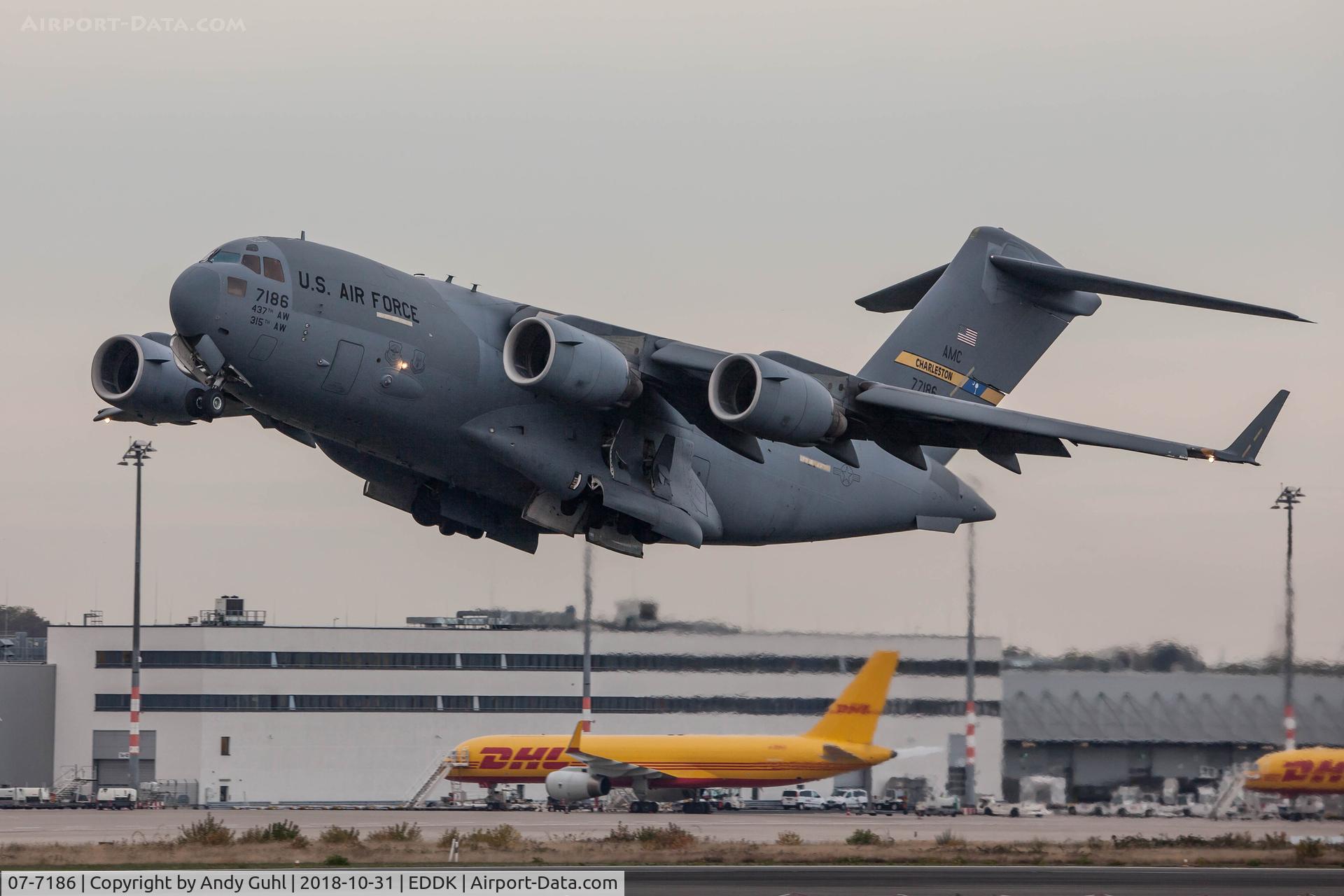 07-7186, 2007 Boeing C-17A Globemaster III C/N P-186, Weather changed