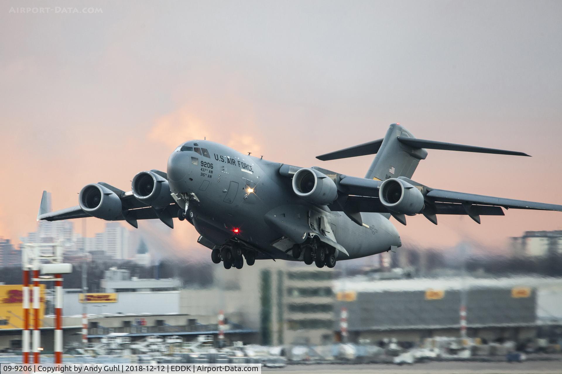 09-9206, 2010 Boeing C-17A Globemaster III C/N 50230/F229/P206, sunset at cologne