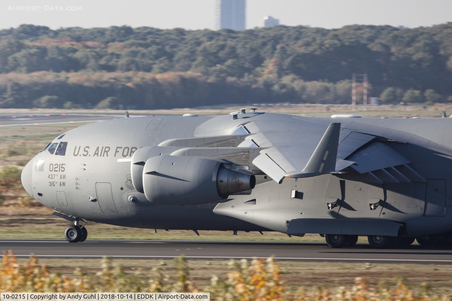 10-0215, 2012 Boeing C-17A Globemaster III C/N P-215, on the way for departure