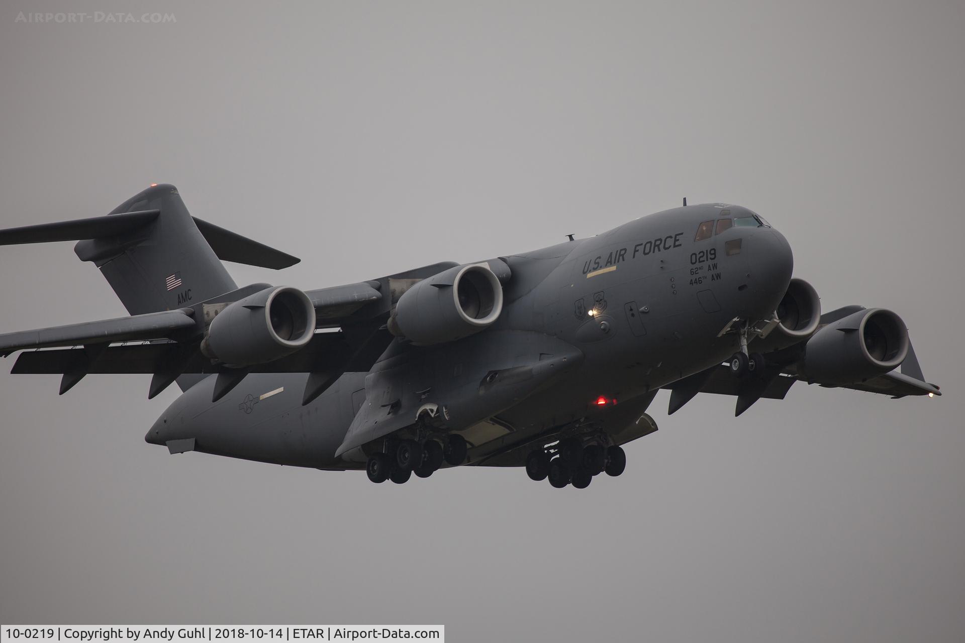 10-0219, Boeing C-17A Globemaster III C/N P-219, Bad weather