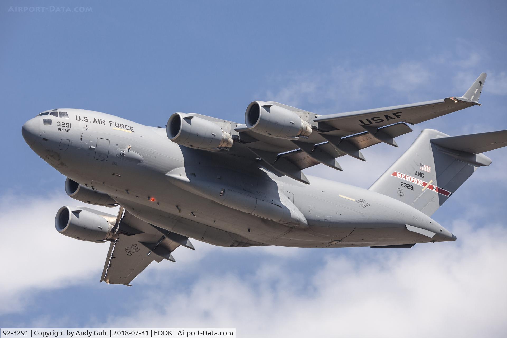 92-3291, 1992 McDonnell Douglas C-17A Globemaster III C/N P-11, Memphis