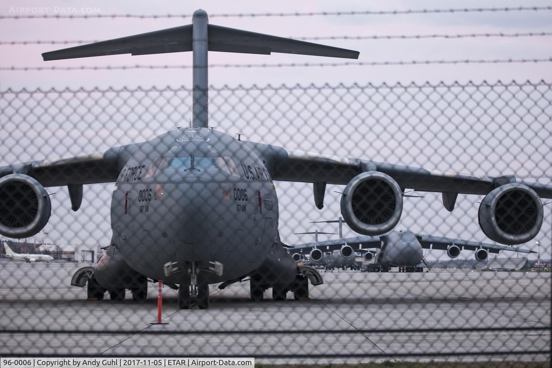 96-0006, 1996 McDonnell Douglas C-17A Globemaster III C/N P-38, Martinsburg behind the fence