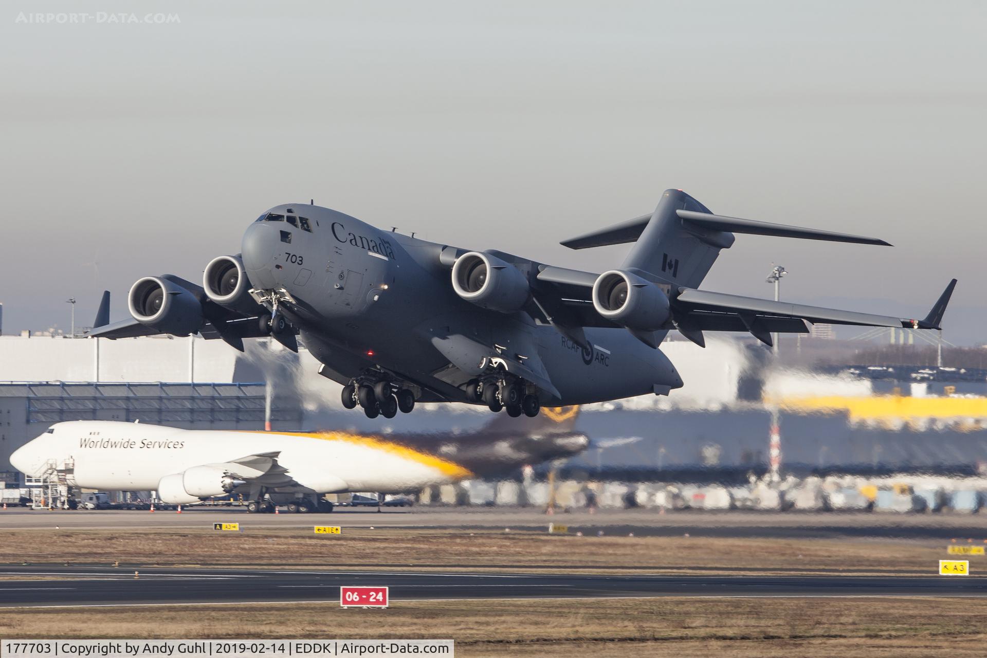 177703, 2008 Boeing CC-177 Globemaster III C/N F-186, Departure from Cologne airport