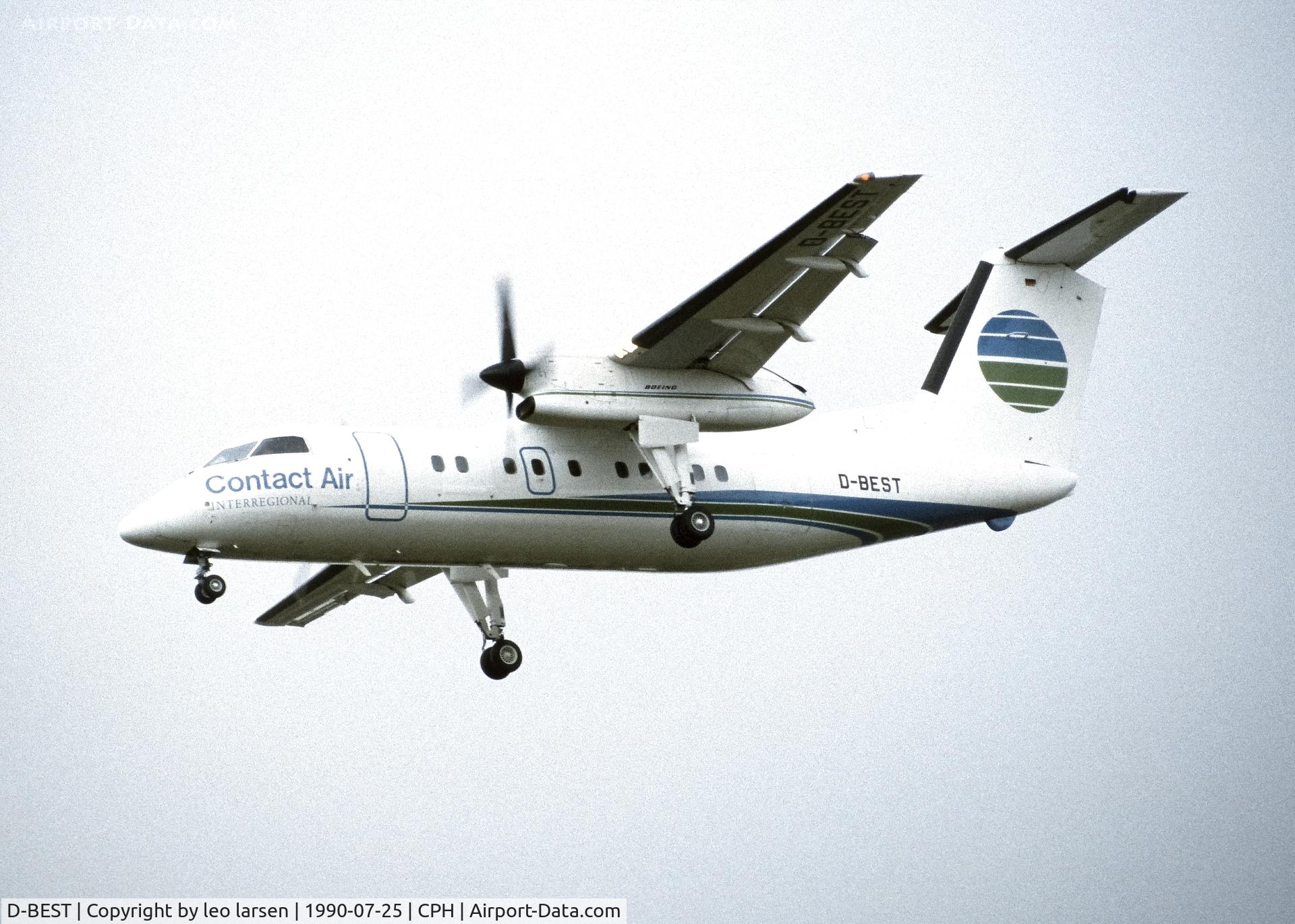 D-BEST, 1987 De Havilland Canada DHC-8-102 Dash 8 C/N 062, Copenhagen 25.7.1990