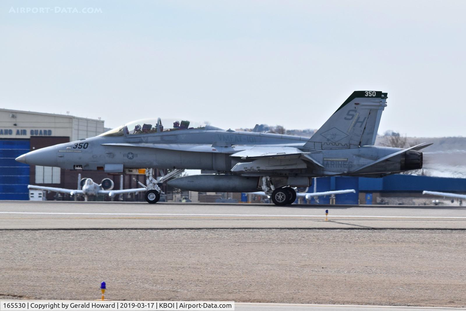 165530, Boeing F/A-18D Hornet C/N 1472, Take off run on RWY 10L.  VMFAT-101 