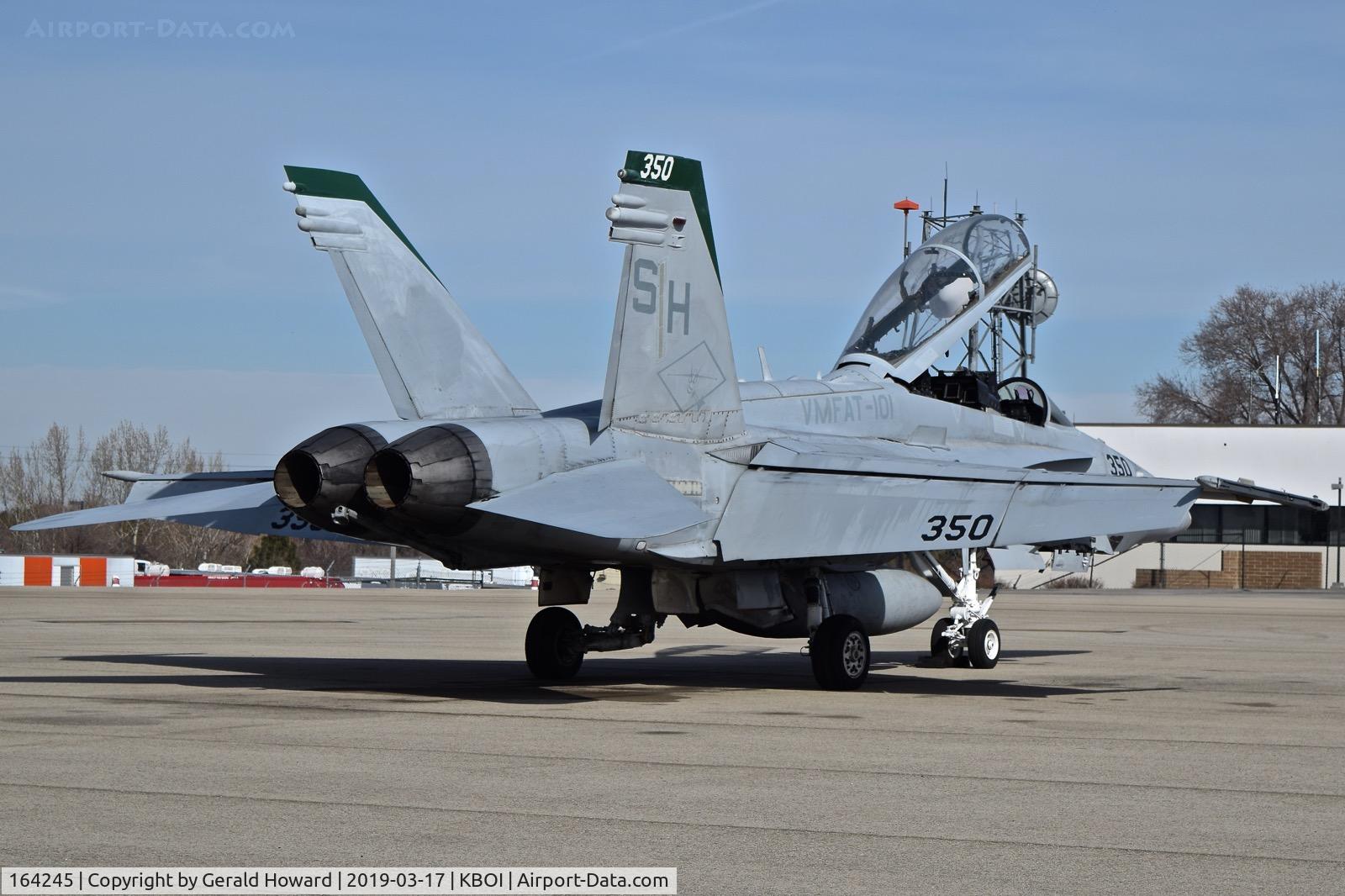 164245, 1991 McDonnell Douglas F/A-18D Hornet C/N 1008/D074, Parked on the north GA ramp. VMFAT-101 