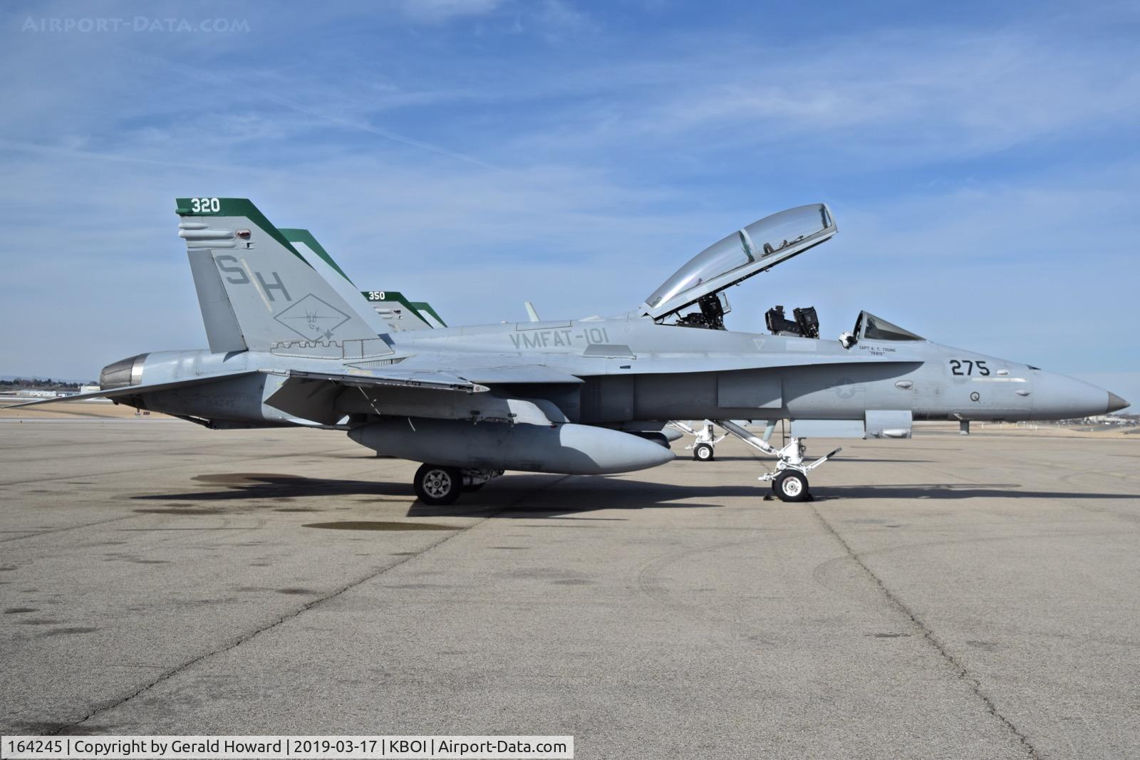 164245, 1991 McDonnell Douglas F/A-18D Hornet C/N 1008/D074, Parked on the north GA ramp.  VMFAT-101 