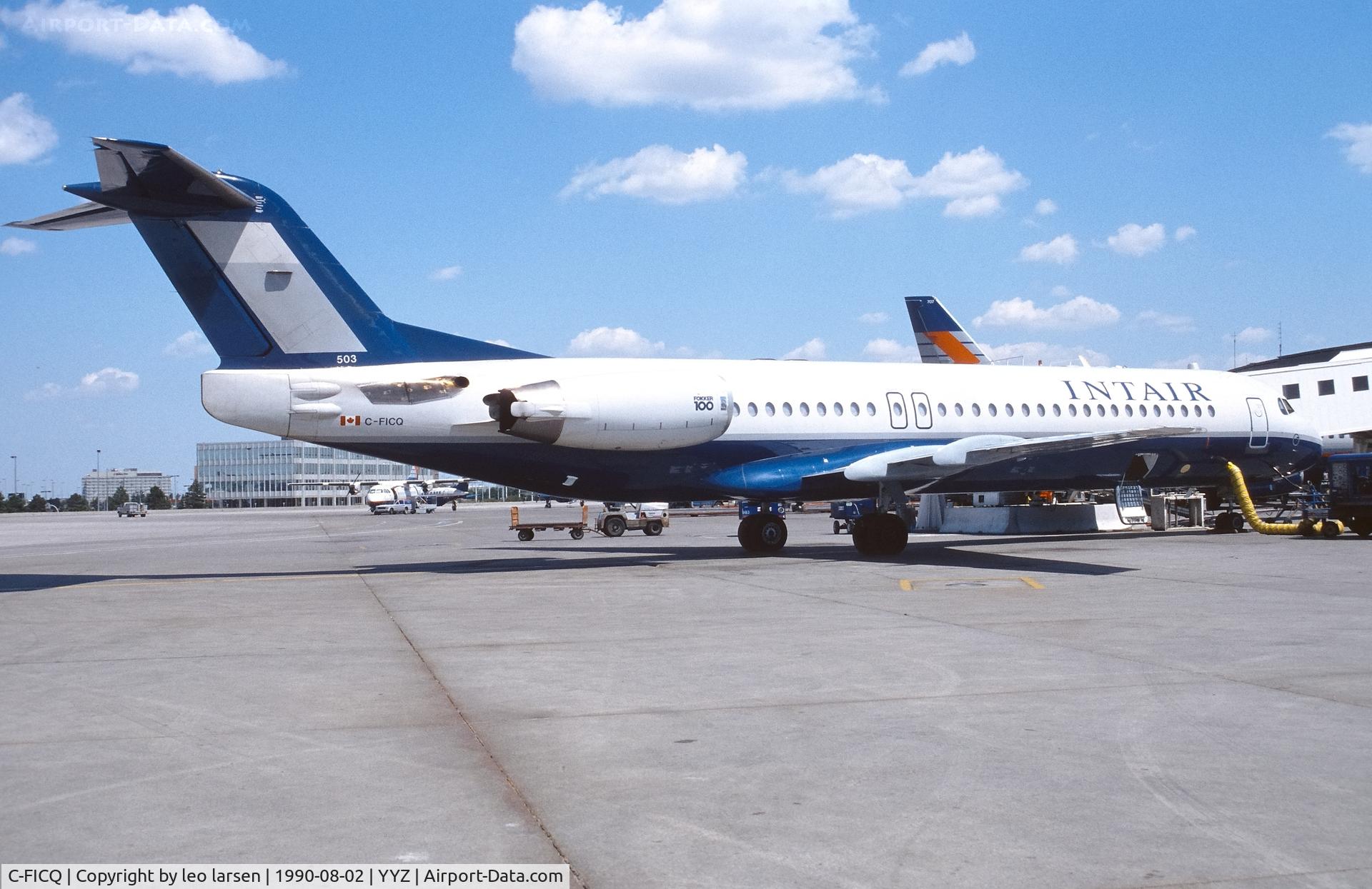 C-FICQ, 1989 Fokker 100 (F-28-0100) C/N 11260, Toronto 2.8.1990