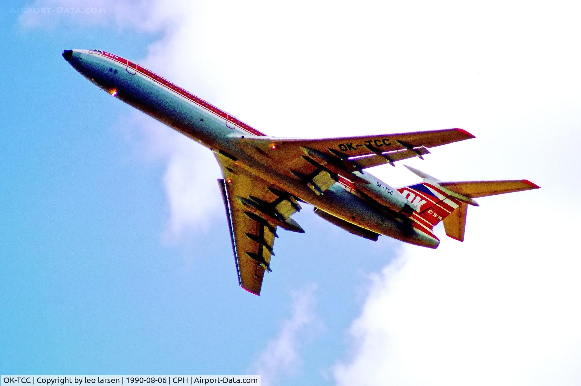 OK-TCC, 1988 Tupolev Tu-154M C/N 88A789, Copenhagen 6.8.1990