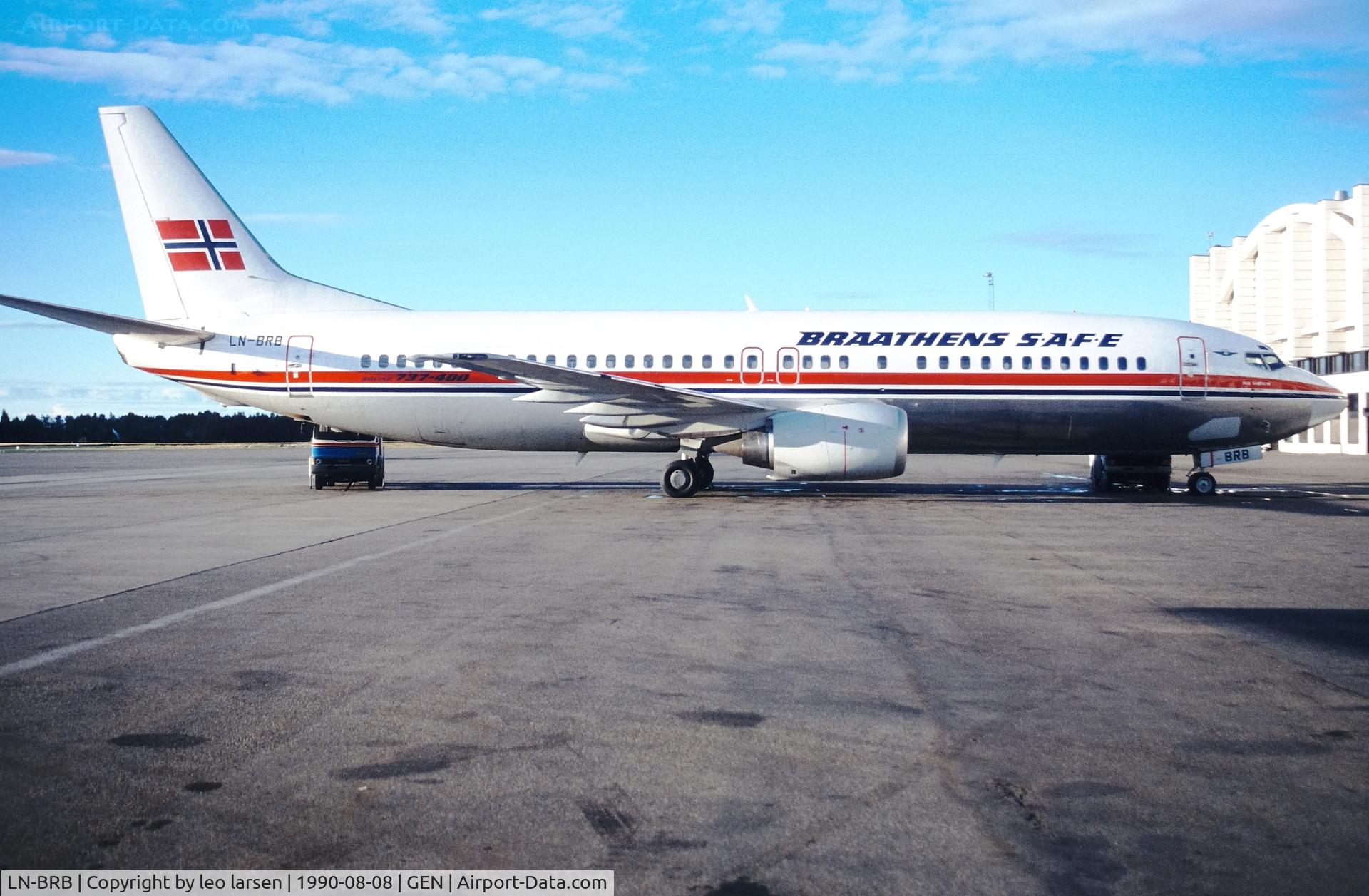 LN-BRB, 1989 Boeing 737-405 C/N 24271, Oslo Gardermoen 8.8.1990