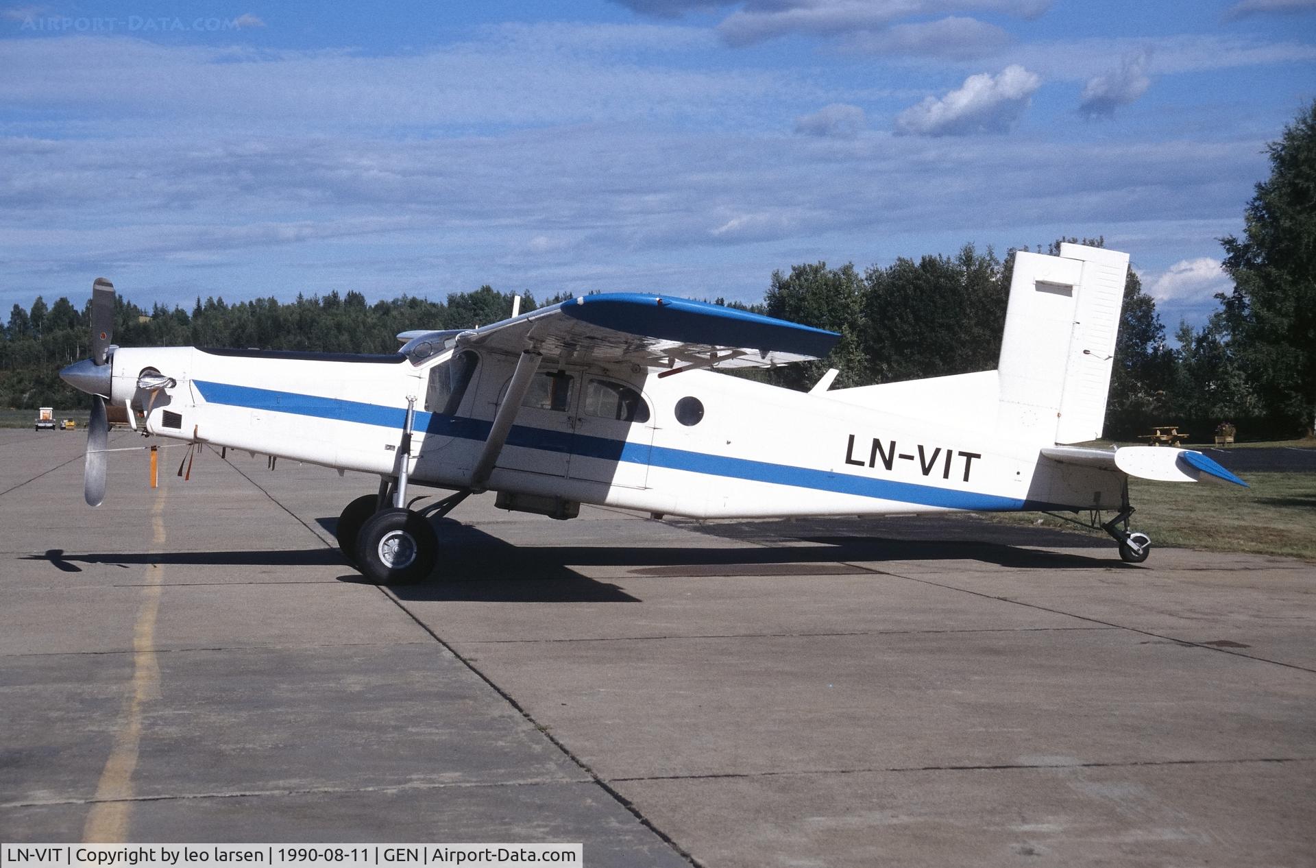LN-VIT, 1969 Pilatus PC-6/B2-H4 C/N 678, Oslo Gardermoen 11.8.1990