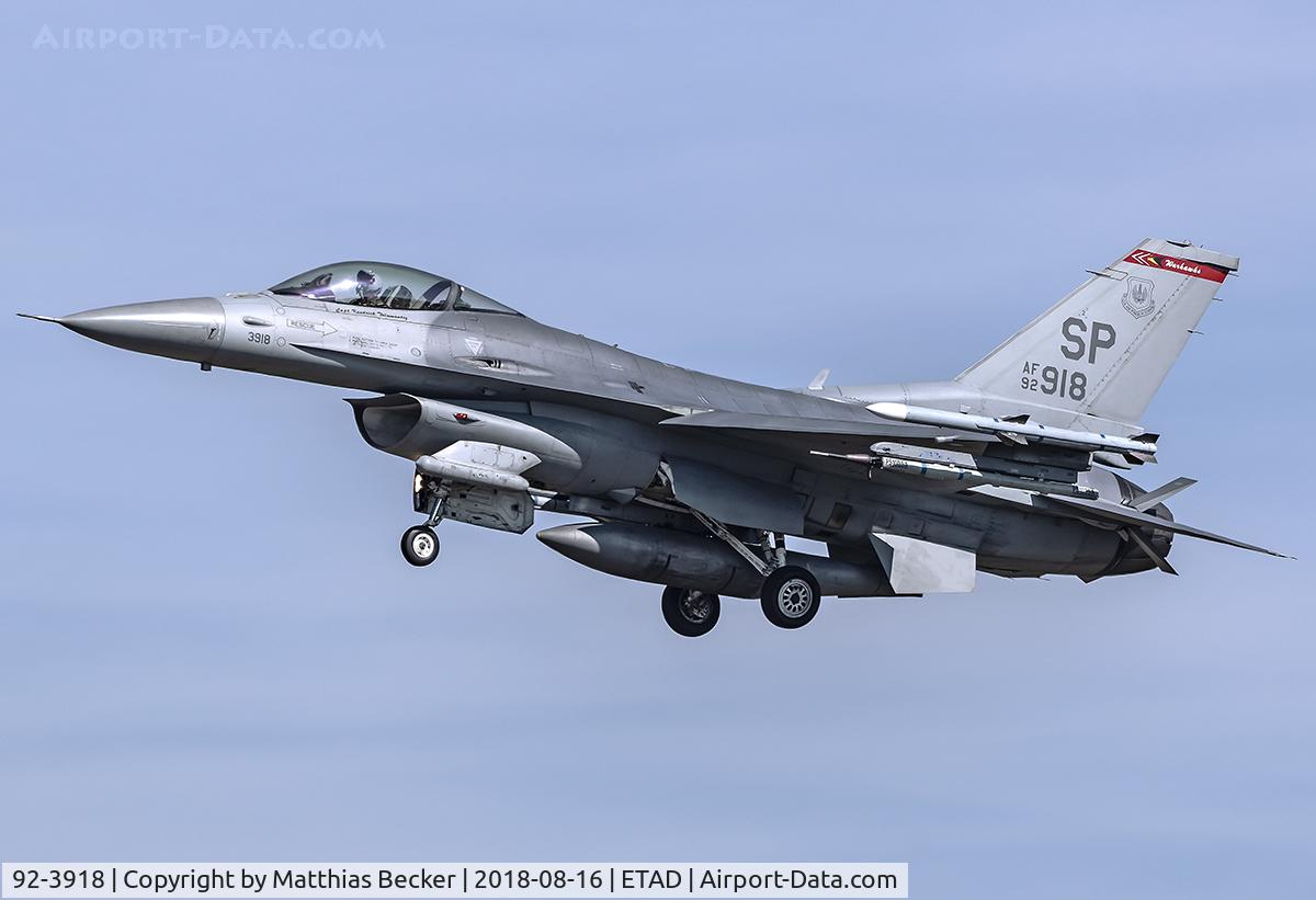 92-3918, 1992 General Dynamics F-16C Fighting Falcon C/N CC-160, 92-3918