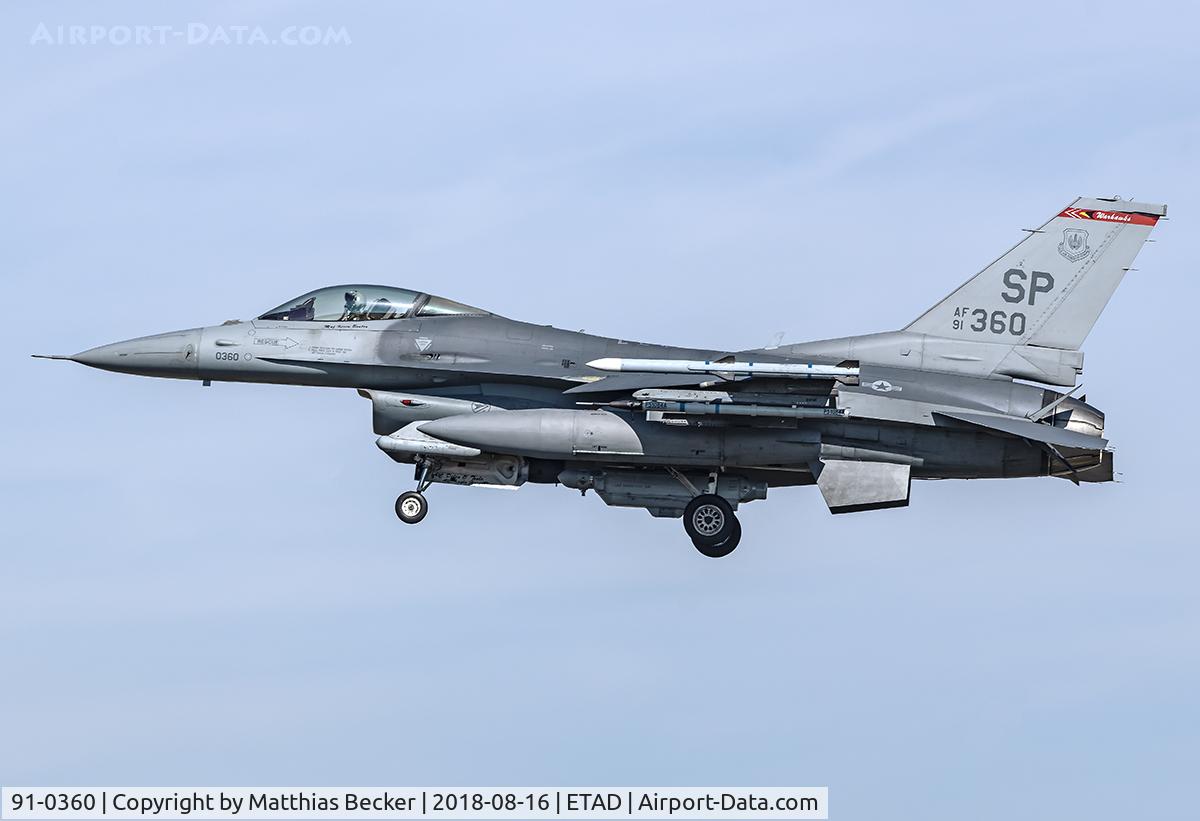 91-0360, 1993 General Dynamics F-16CJ Fighting Falcon C/N CC-58, 91-0360