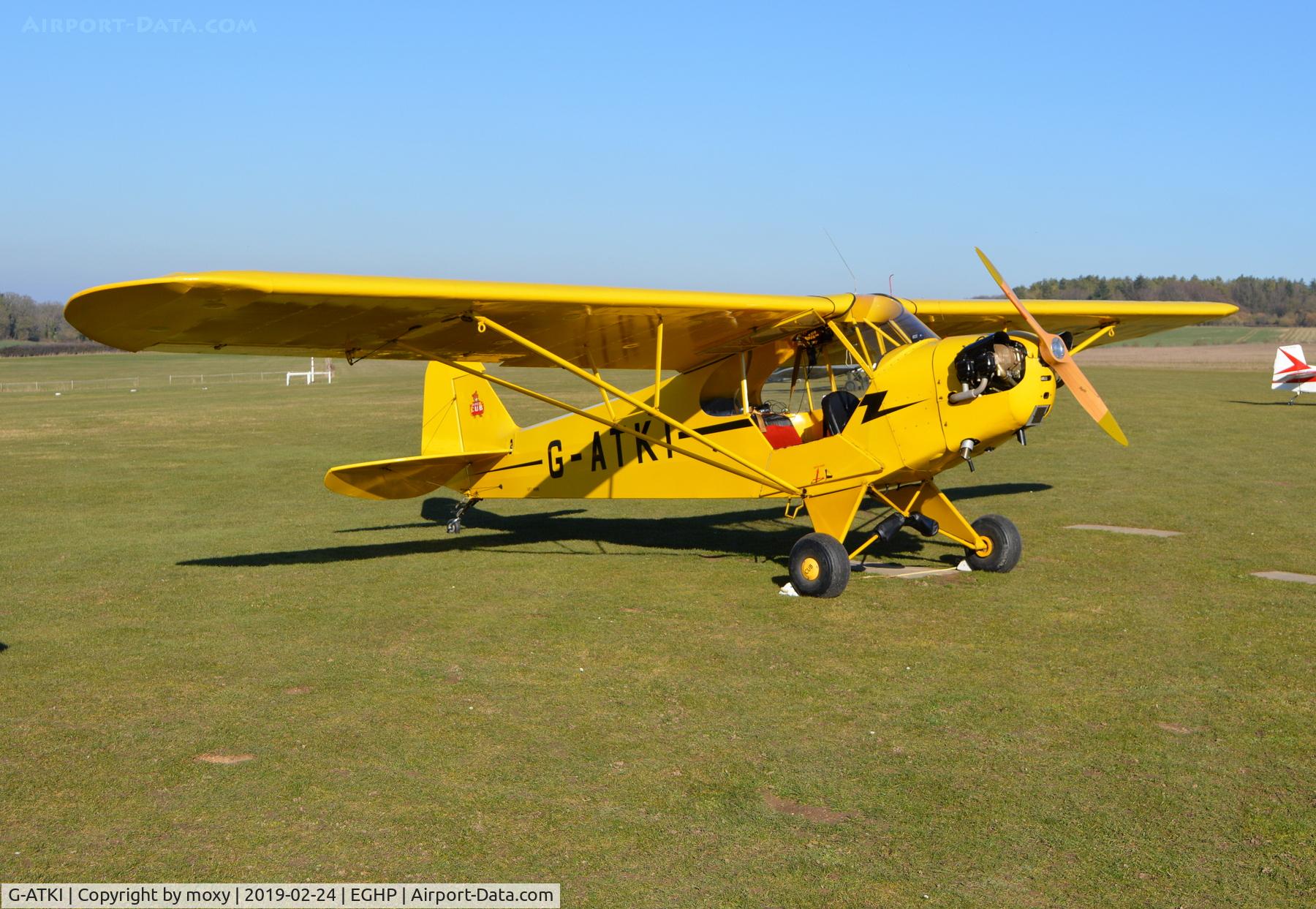 G-ATKI, 1946 Piper J3C-65 Cub Cub C/N 17545, Piper J3C-65 Cub at Popham. Ex N70536