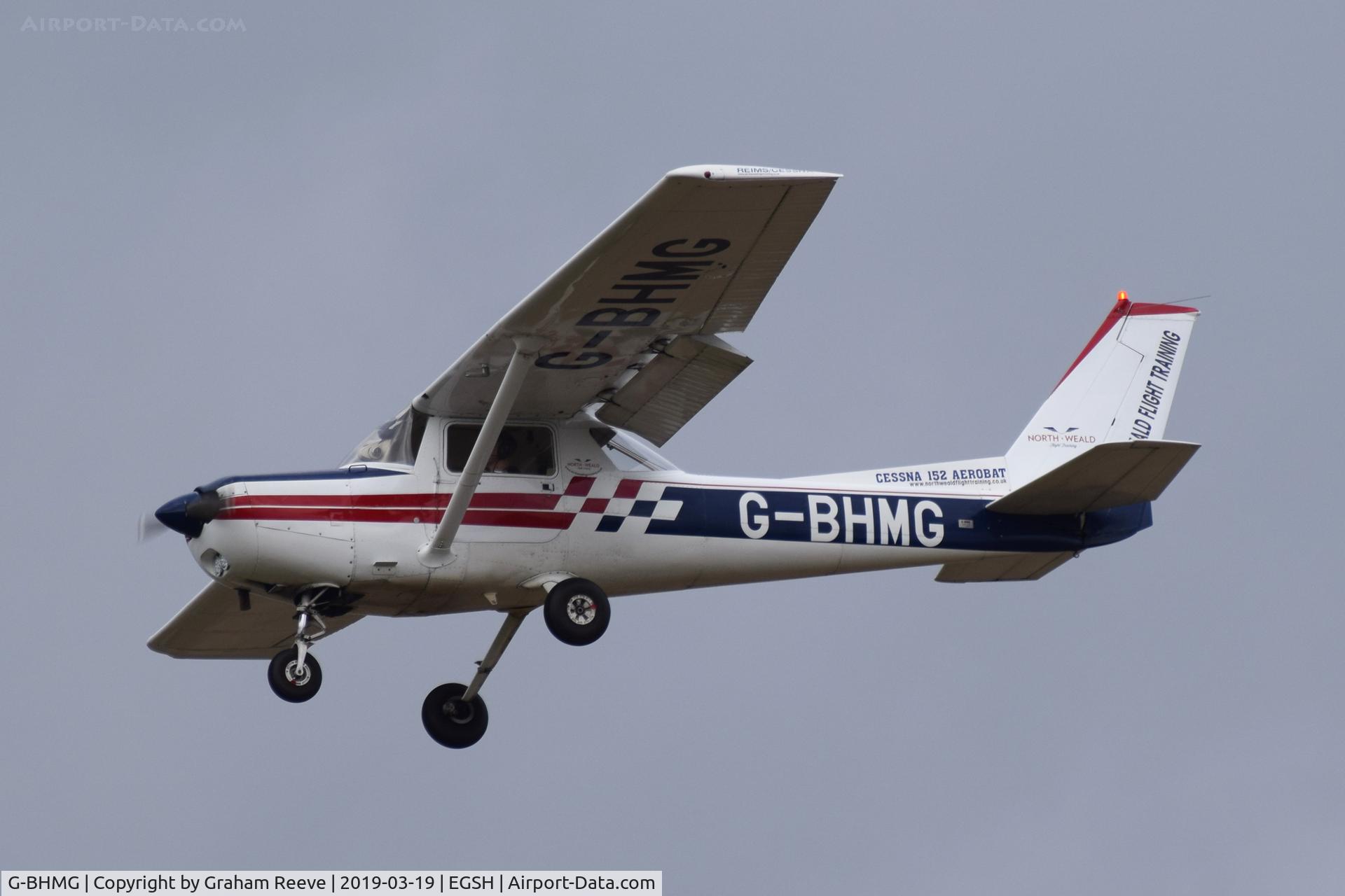 G-BHMG, 1980 Reims FA152 Aerobat C/N 0368, Landing at Norwich.
