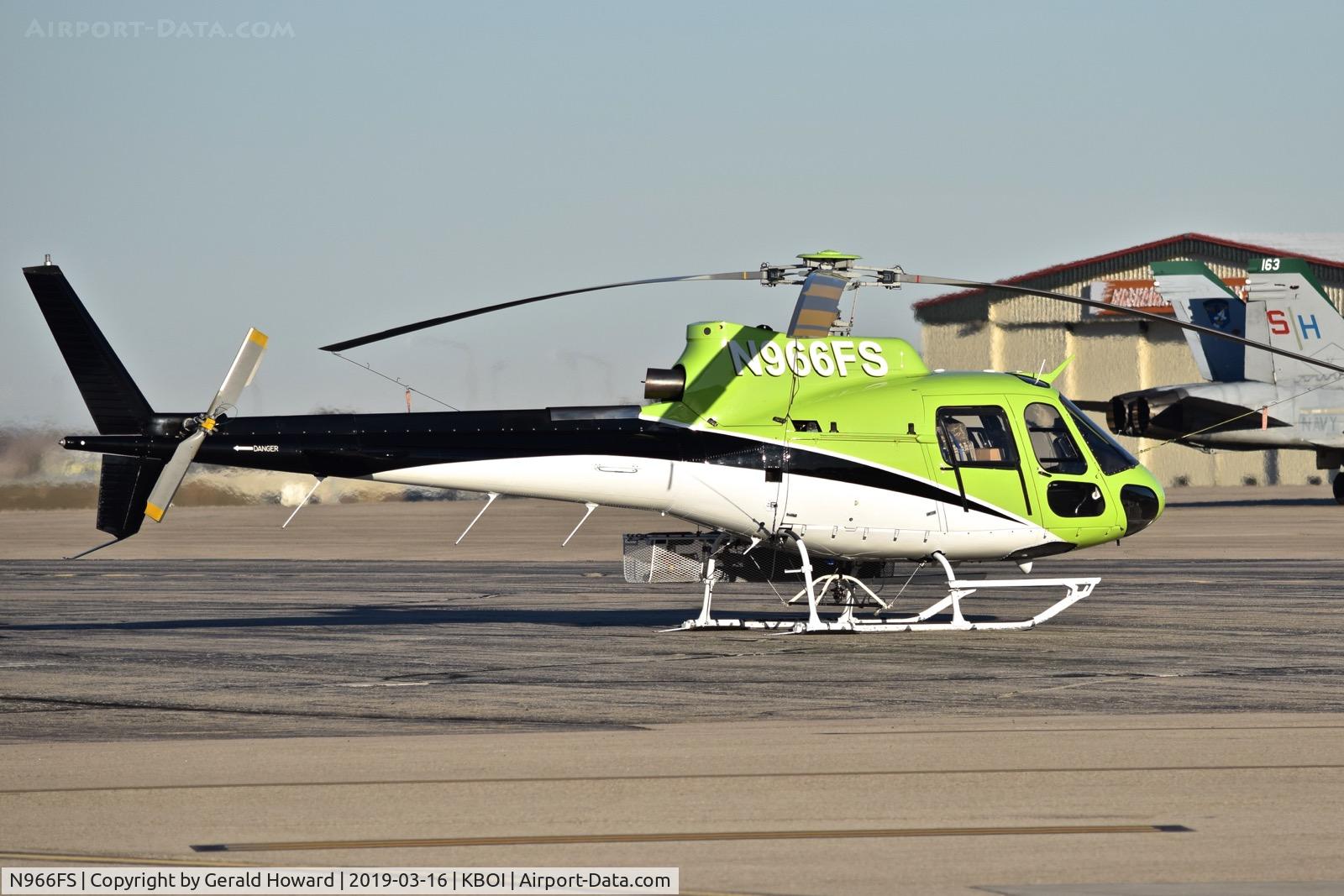 N966FS, 1989 Aerospatiale AS-350BA Ecureuil C/N 2301, Parked on the north GA ramp.