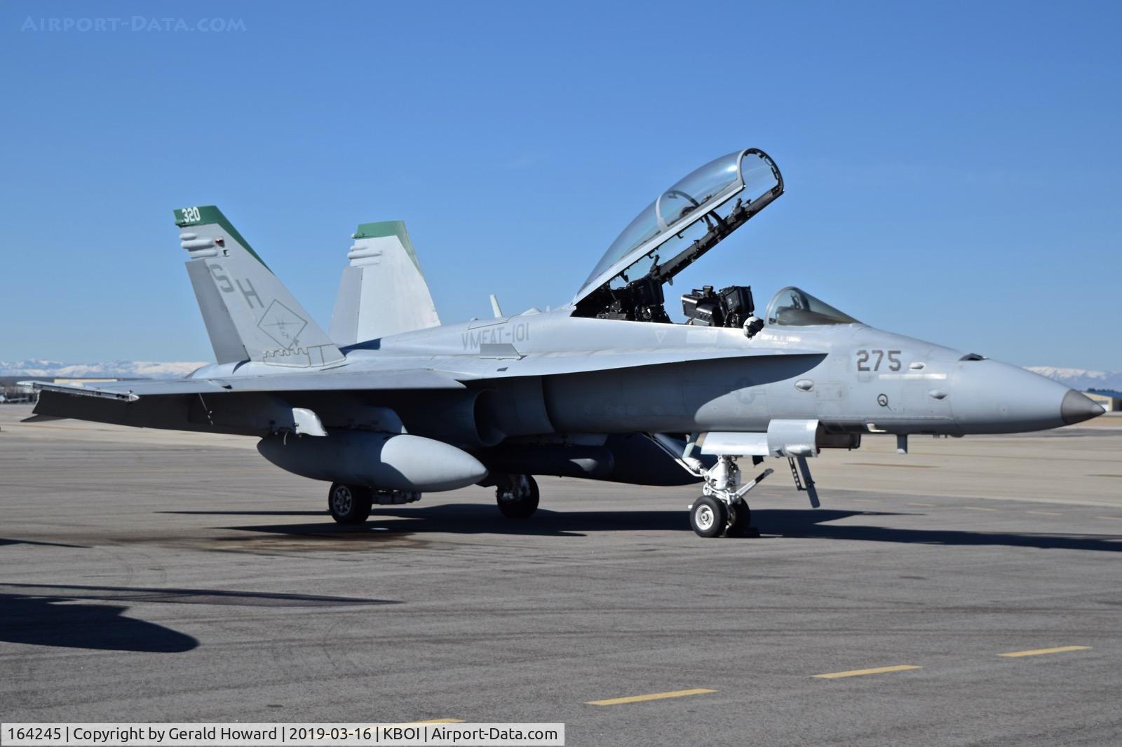 164245, 1991 McDonnell Douglas F/A-18D Hornet C/N 1008/D074, Parked on the north GA ramp. VMFAT-101 