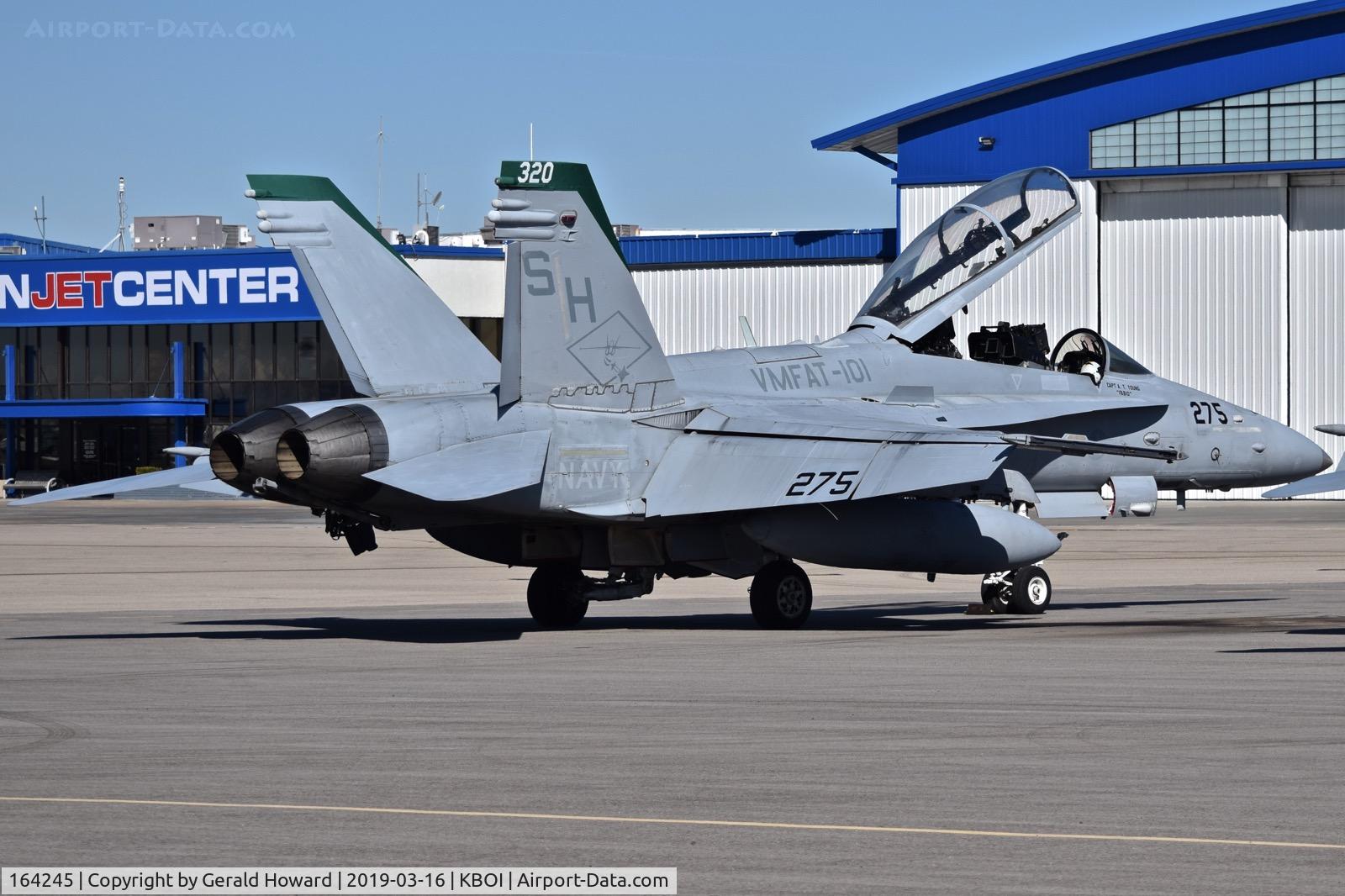164245, 1991 McDonnell Douglas F/A-18D Hornet C/N 1008/D074, Parked on the north GA ramp. VMFAT-101 