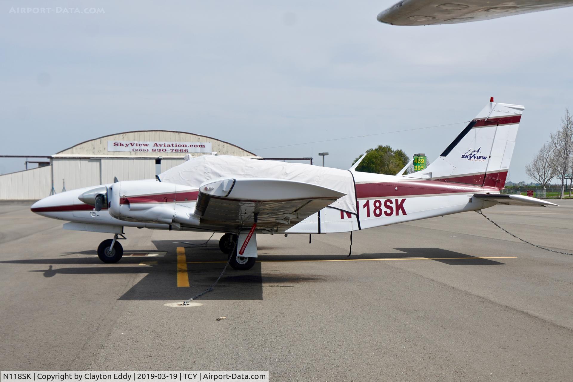 N118SK, 1974 Piper PA-34-200 Seneca C/N 34-7450111, Tracy Airport California 2019.