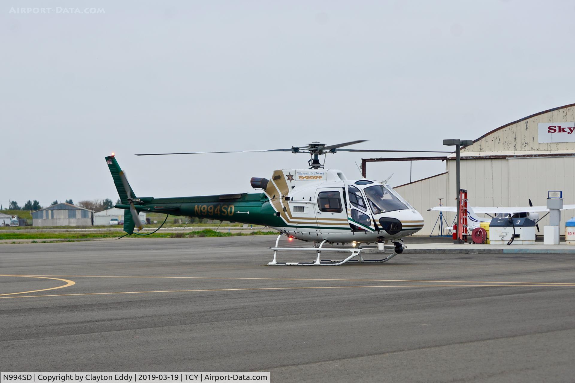 N994SD, 2007 Eurocopter AS-350B-3 Ecureuil C/N 4240, Tracy Airport California 2019.