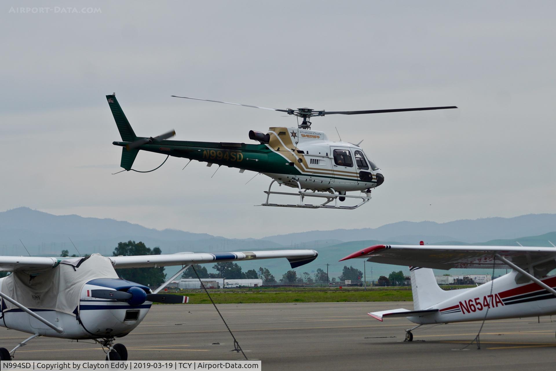 N994SD, 2007 Eurocopter AS-350B-3 Ecureuil C/N 4240, Tracy Airport California 2019.