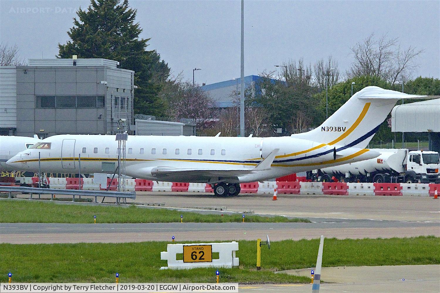 N393BV, 2010 Bombardier BD-700-1A10 Global Express C/N 9385, At Luton Airport