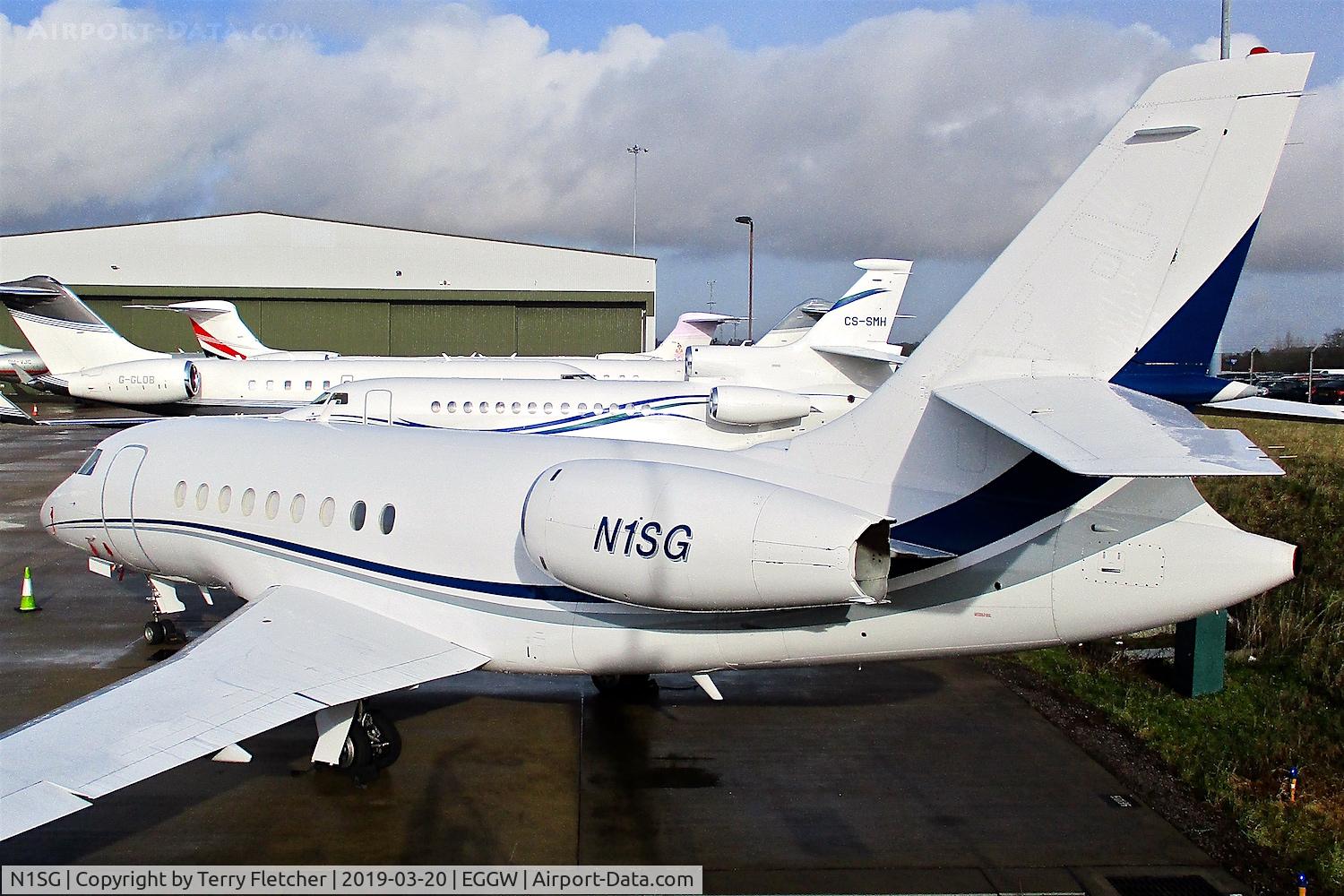 N1SG, 1999 Dassault Falcon 2000 C/N 85, At Luton