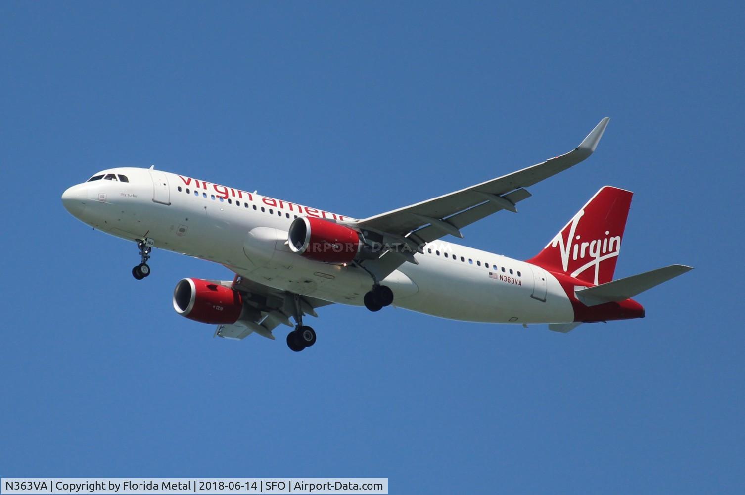 N363VA, 2016 Airbus A320-214 C/N 7063, Virgin America