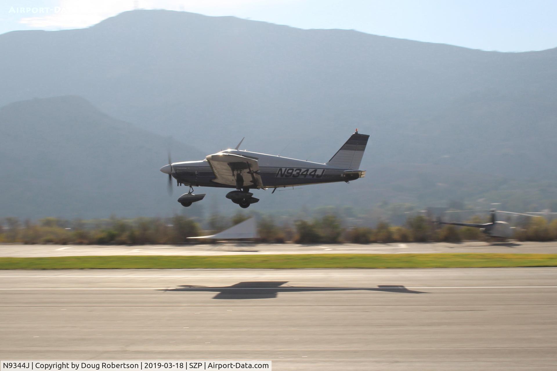 N9344J, 1966 Piper PA-28-180 Cherokee C/N 28-3442, 1966 Piper PA-28-180 CHEROKEE, Lycoming O&VO-360 180 Hp, takeoff climb Rwy 04