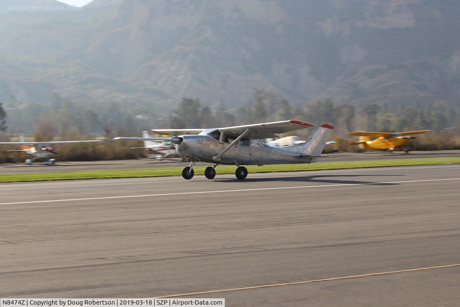 N8474Z, 1963 Cessna 210-5 C/N 205-0474, 1963 Cessna 210-5 (205) UTILINE, Continental IO-470-E 260 Hp, fixed gear version of 210-C, on runway 04. Advantages: more interior room and cheaper insurance.