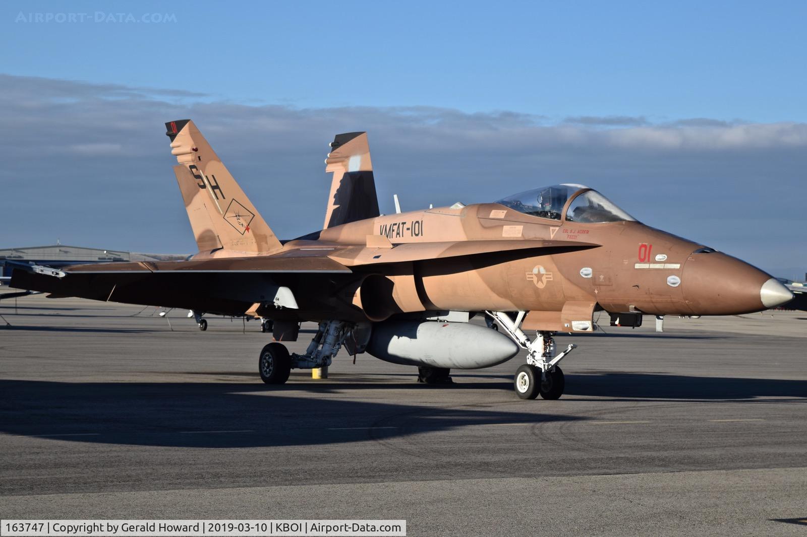 163747, 1989 McDonnell Douglas F/A-18C Hornet C/N 821/C106, Parked on the north GA ramp. VMFAT-101 