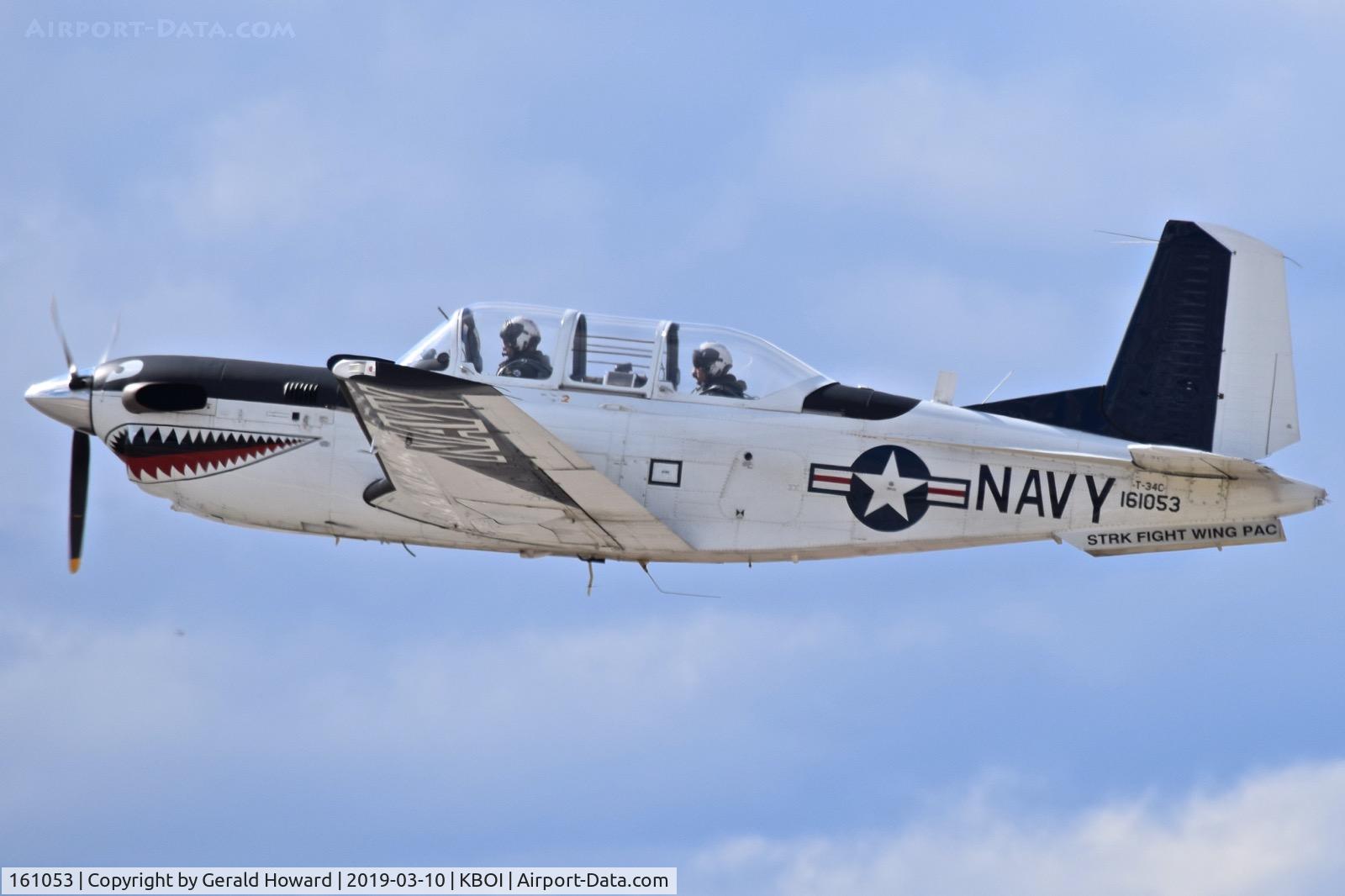 161053, Beech T-34C Turbo Mentor C/N GL-181, Departing BOI.  Strike Fighter Wing Pacific.