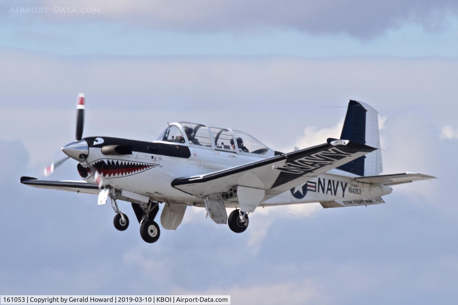 161053, Beech T-34C Turbo Mentor C/N GL-181, Take off from RWY 10L. Strike Fighter Wing Pacific.