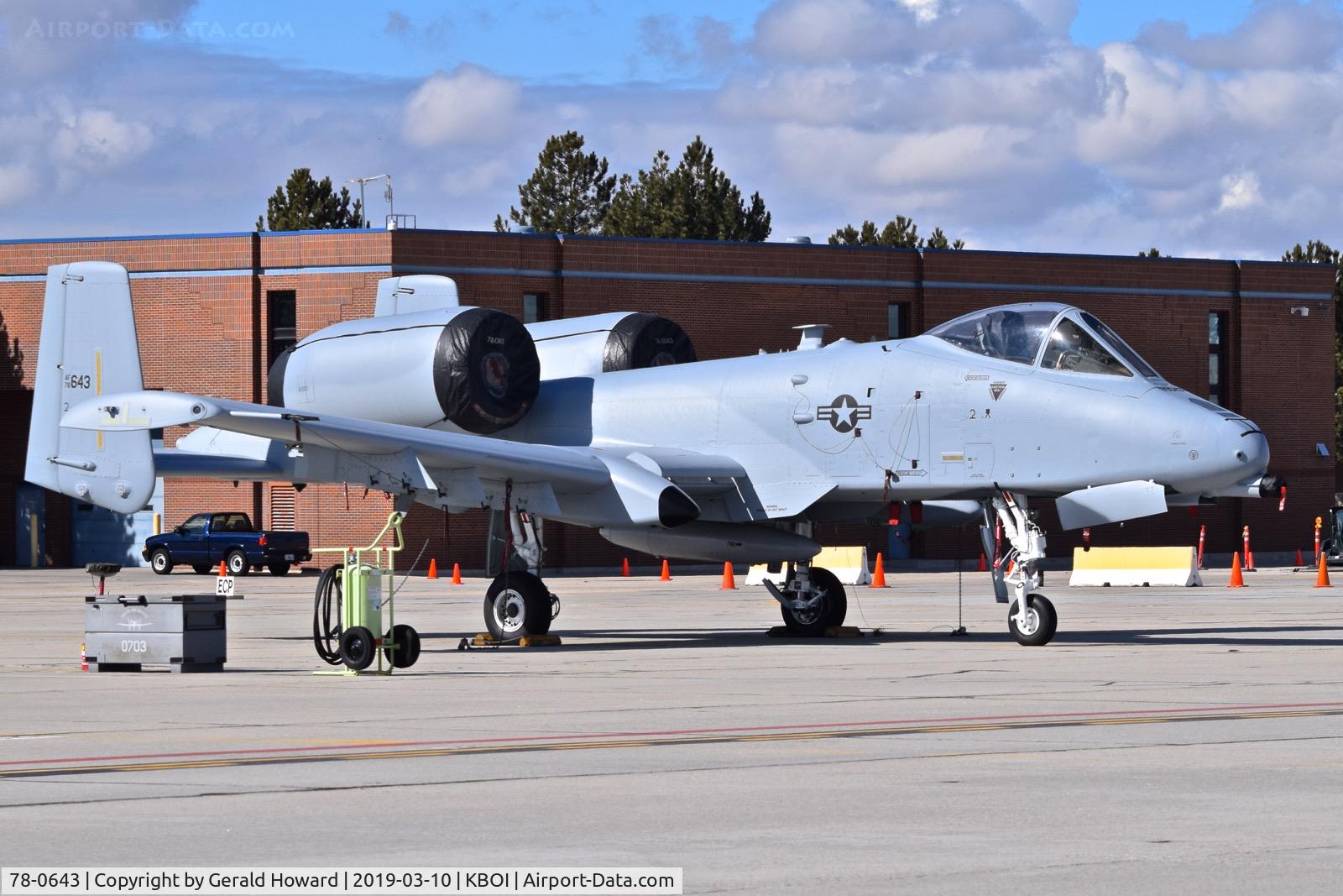 78-0643, 1978 Fairchild Republic A-10C Thunderbolt II C/N A10-0263, Just out from maintenance checks and a new paint job.  190th Fighter Sq., 124th Fighter Wing, Idaho ANG.