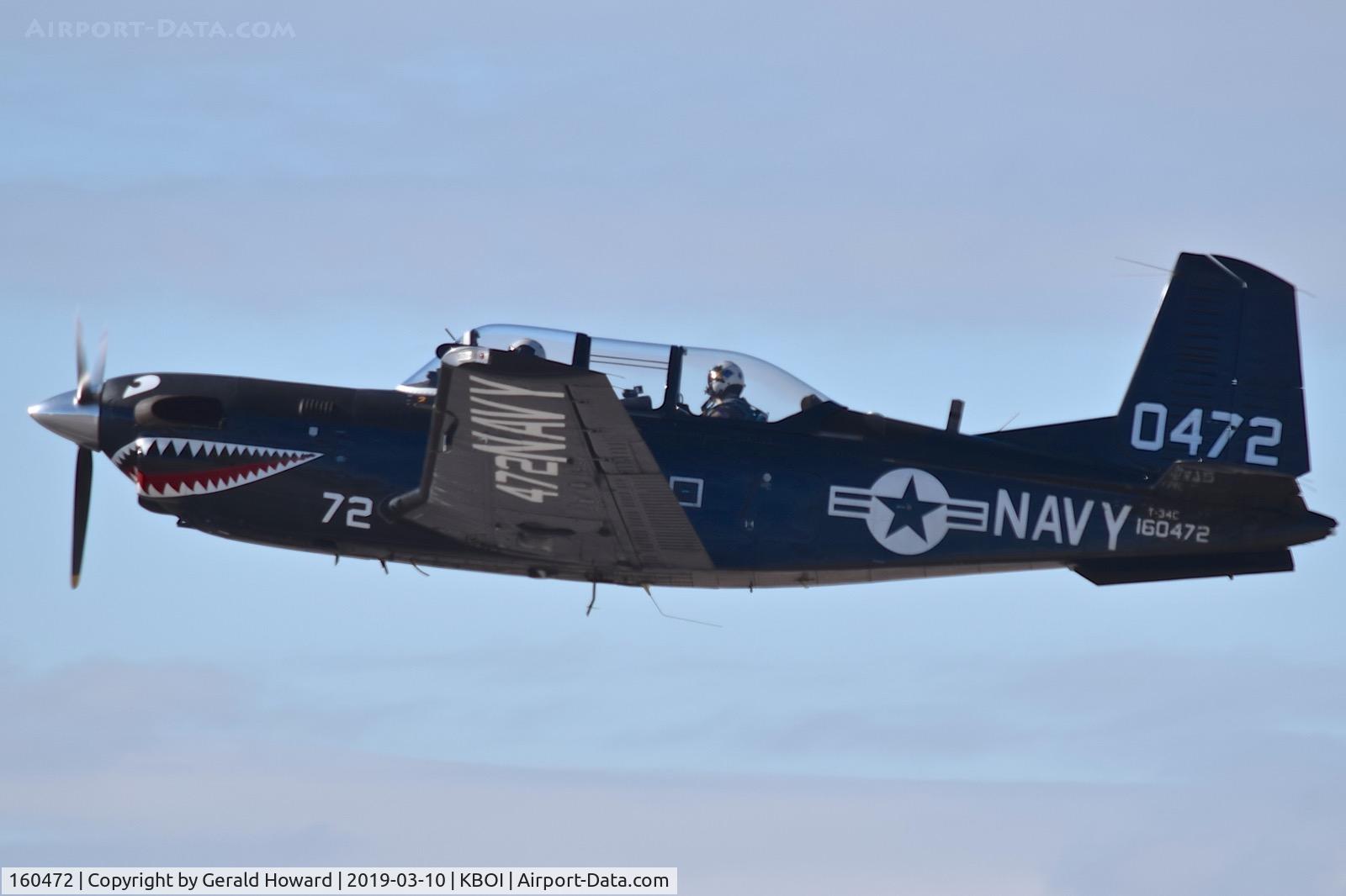 160472, Beech T-34C Turbo Mentor C/N GL-29, Departing BOI.  VMFAT-101 
