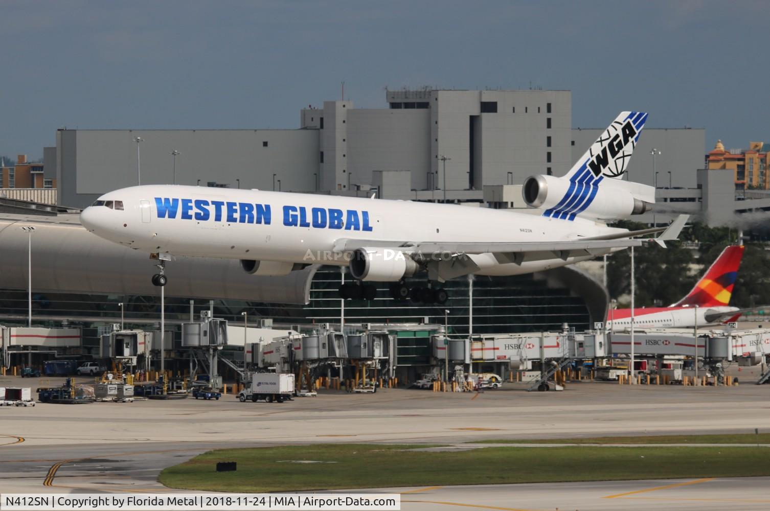 N412SN, 1990 McDonnell Douglas MD-11F C/N 48412, Western Global