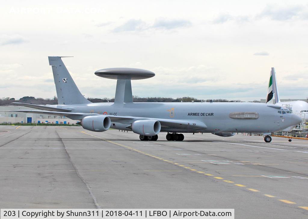 203, 1990 Boeing E-3F Sentry C/N 24117, Parked at the Air France facility for some maintenance...