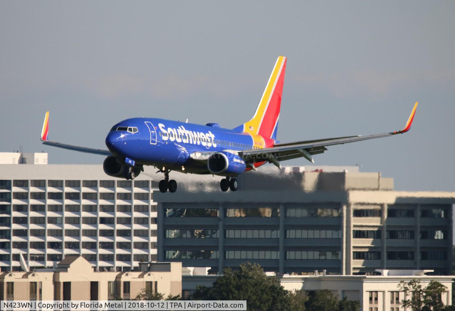 N423WN, 2002 Boeing 737-7H4 C/N 29827, Southwest