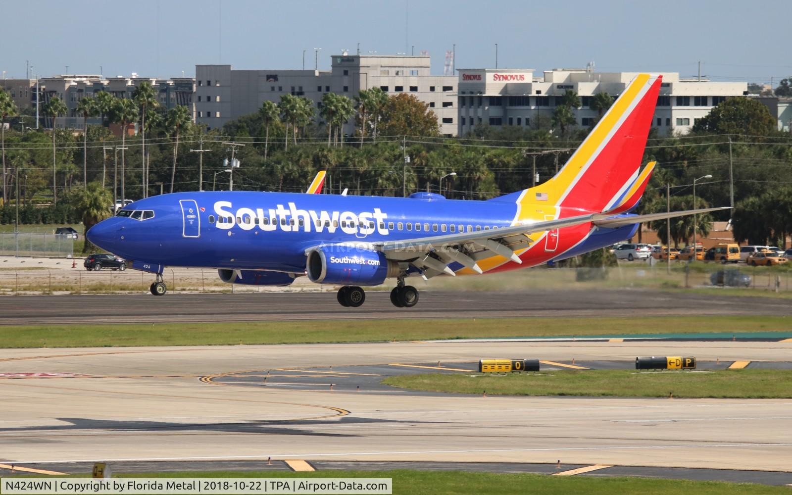 N424WN, 2002 Boeing 737-7H4 C/N 29828, Southwest