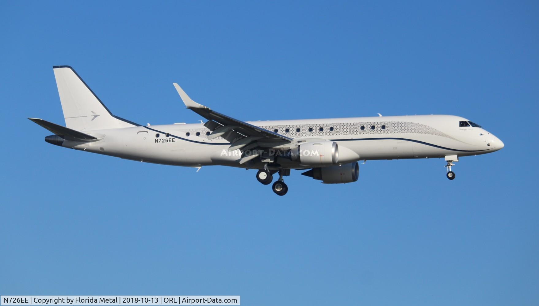 N726EE, 2018 Embraer ERJ-190-100ECJ Lineage 1000 C/N 19000695, Lineage 1000
