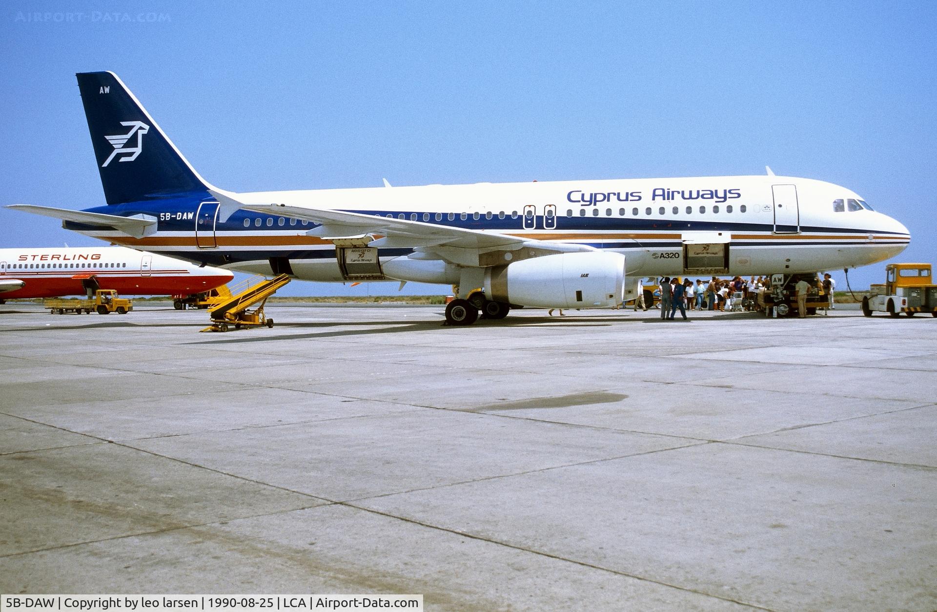 5B-DAW, 1989 Airbus A320-231 C/N 038, Larnaca 25.8.1990